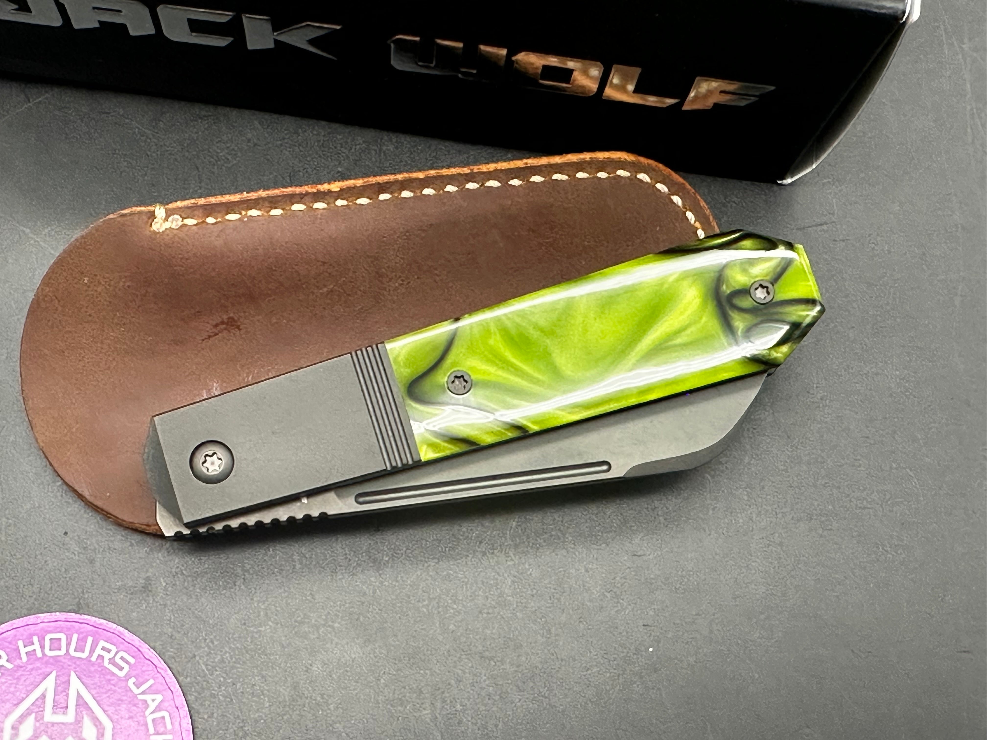 Jack Wolf Knives After Hours Jack "Toxic Green" Kirinite (3.15" DLC)