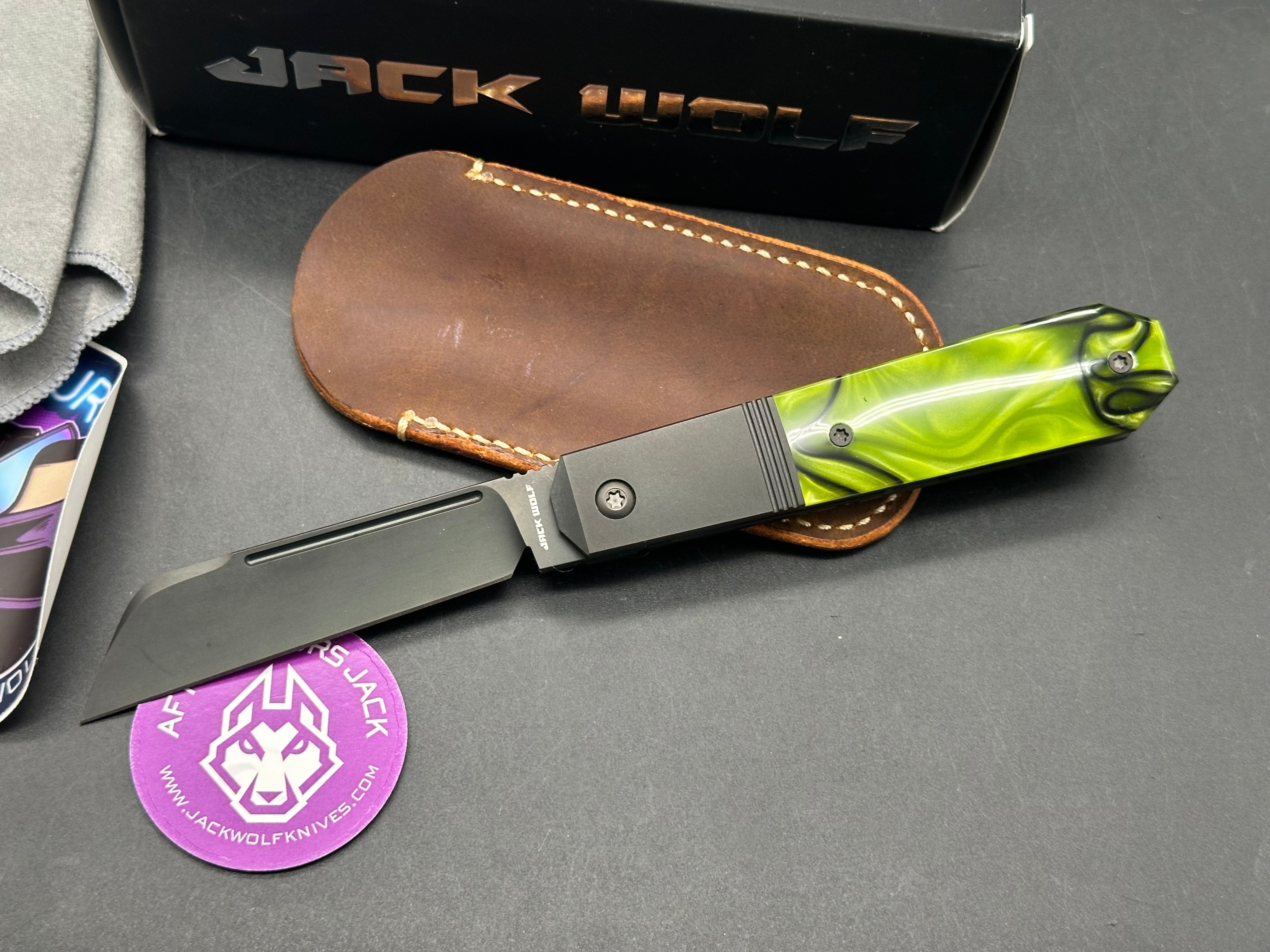 Jack Wolf Knives After Hours Jack "Toxic Green" Kirinite (3.15" DLC)