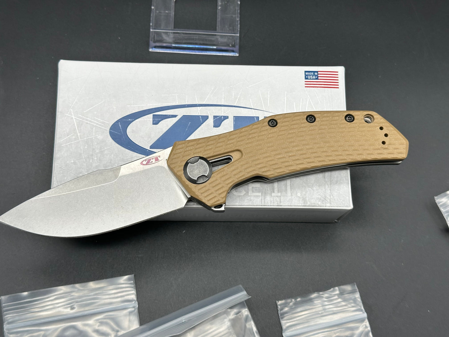 Zero Tolerance ZT 0308 Flipper Knife Coyote G10 (3.75" Stonewash)