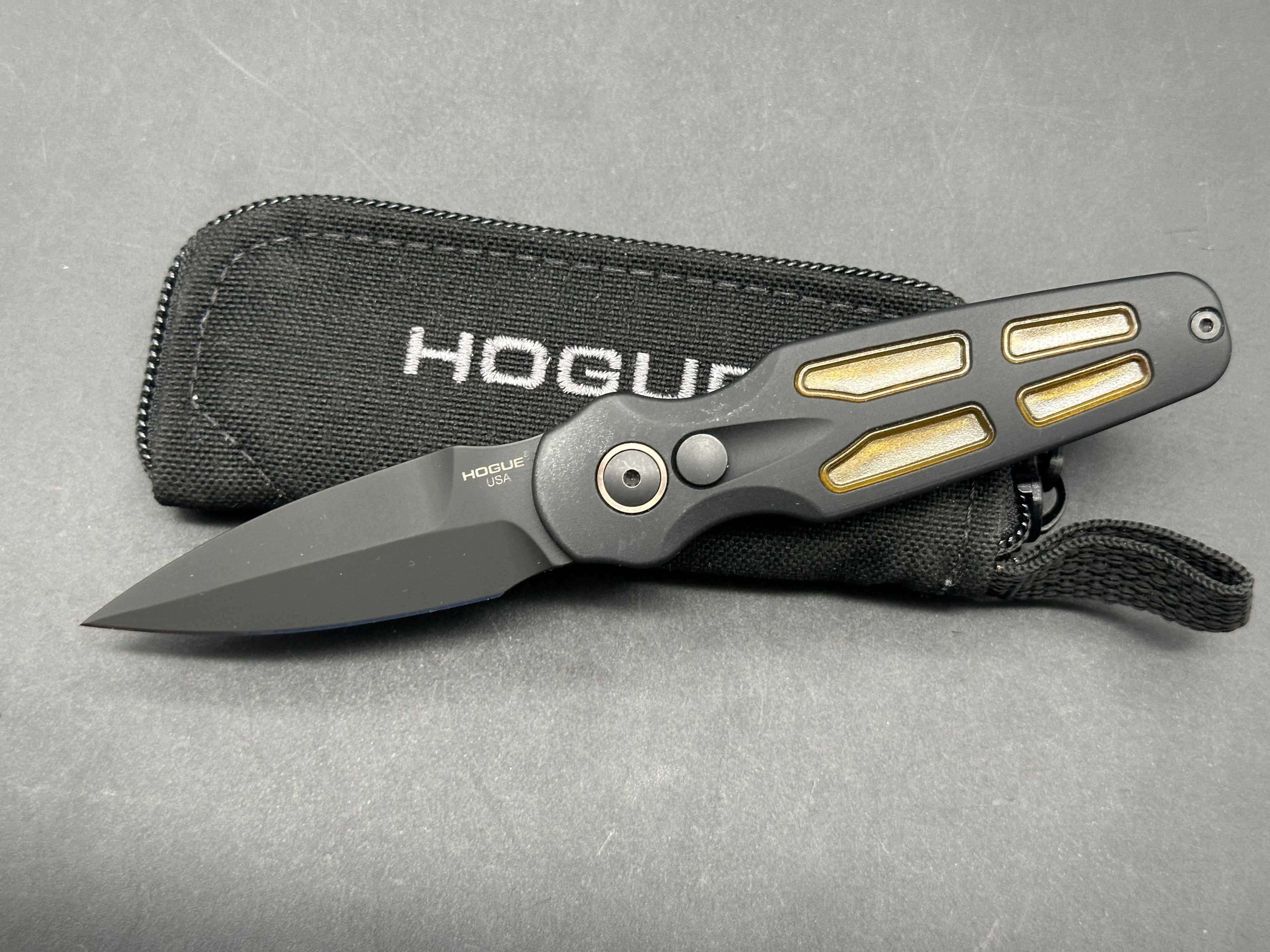 Hogue Ballista II Automatic Knife Black Aluminum + Ultem (2.6" Black MagnaCut)