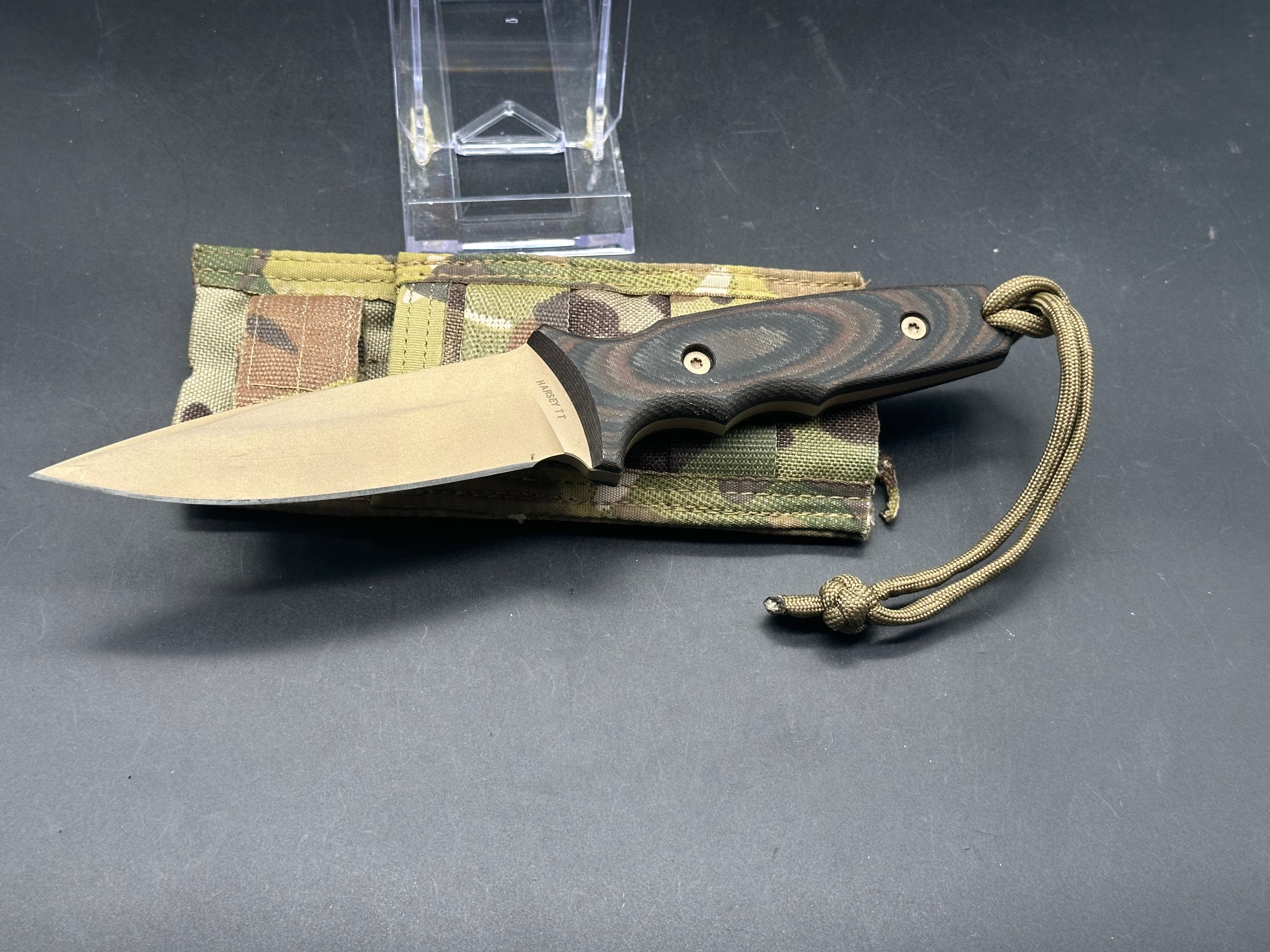 Spartan Blades Harsey TT Fixed Blade Knife Multi-Cam Micarta (4.5" FDE) Magnacut