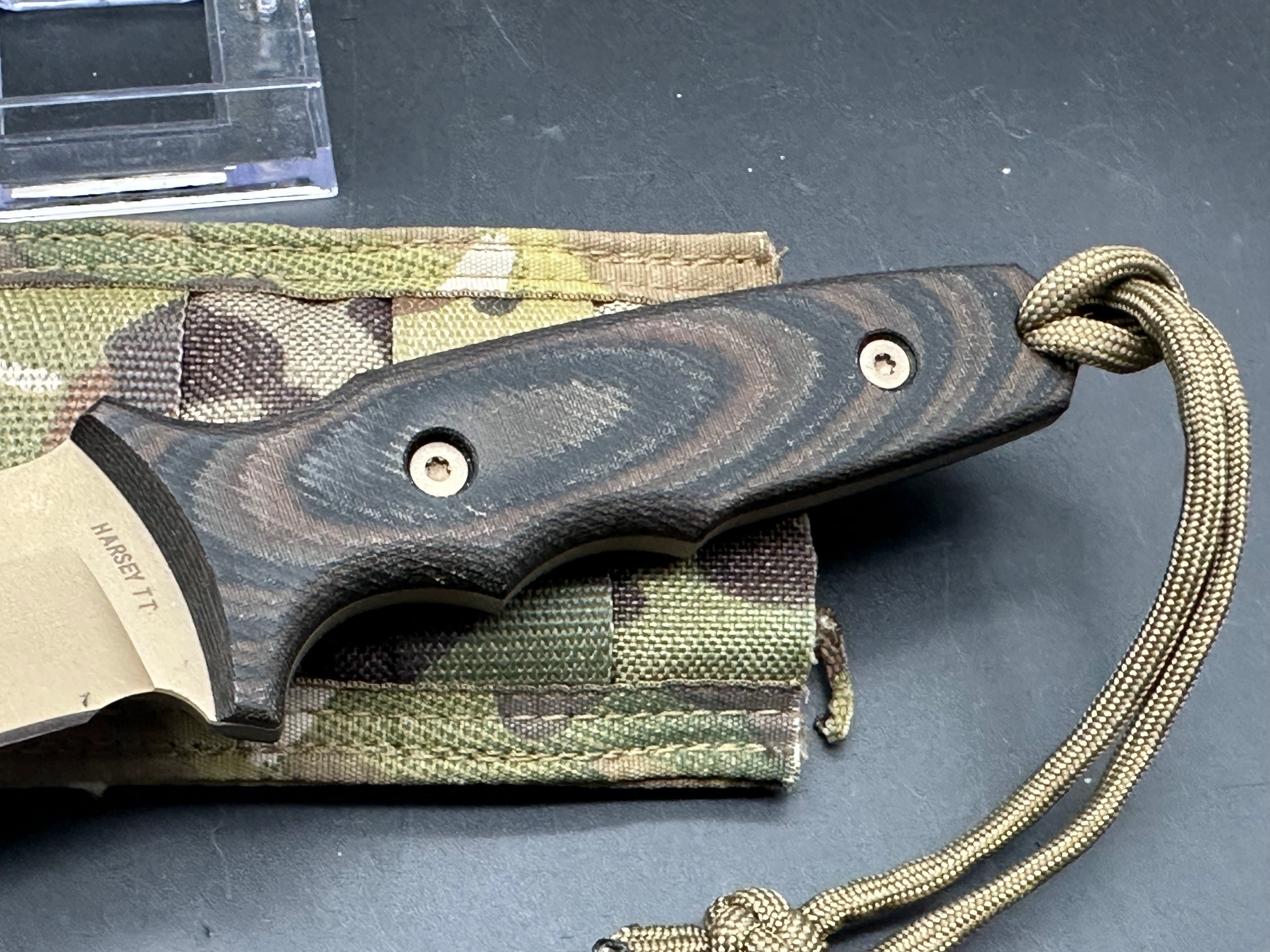Spartan Blades Harsey TT Fixed Blade Knife Multi-Cam Micarta (4.5" FDE) Magnacut