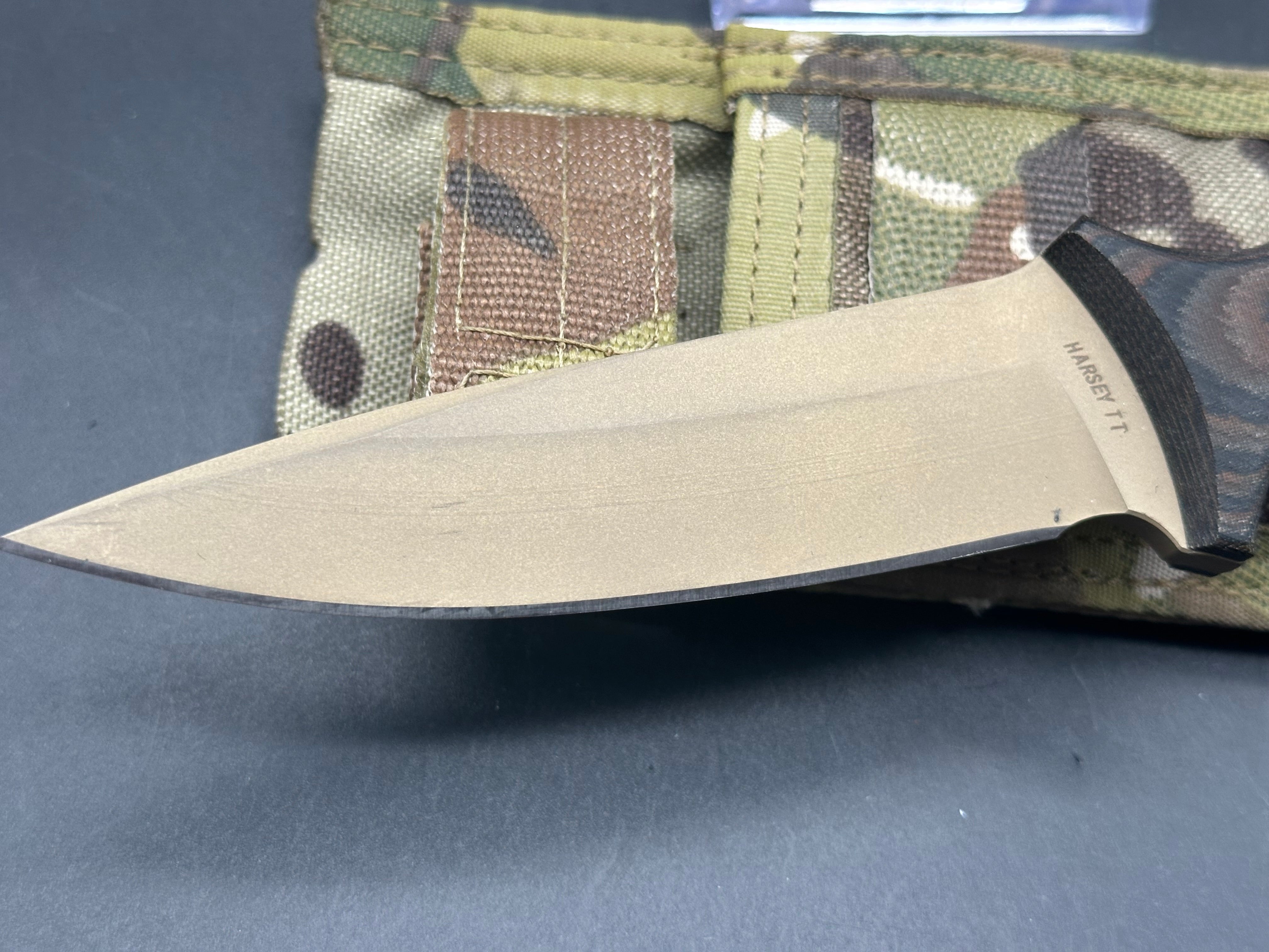 Spartan Blades Harsey TT Fixed Blade Knife Multi-Cam Micarta (4.5" FDE) Magnacut