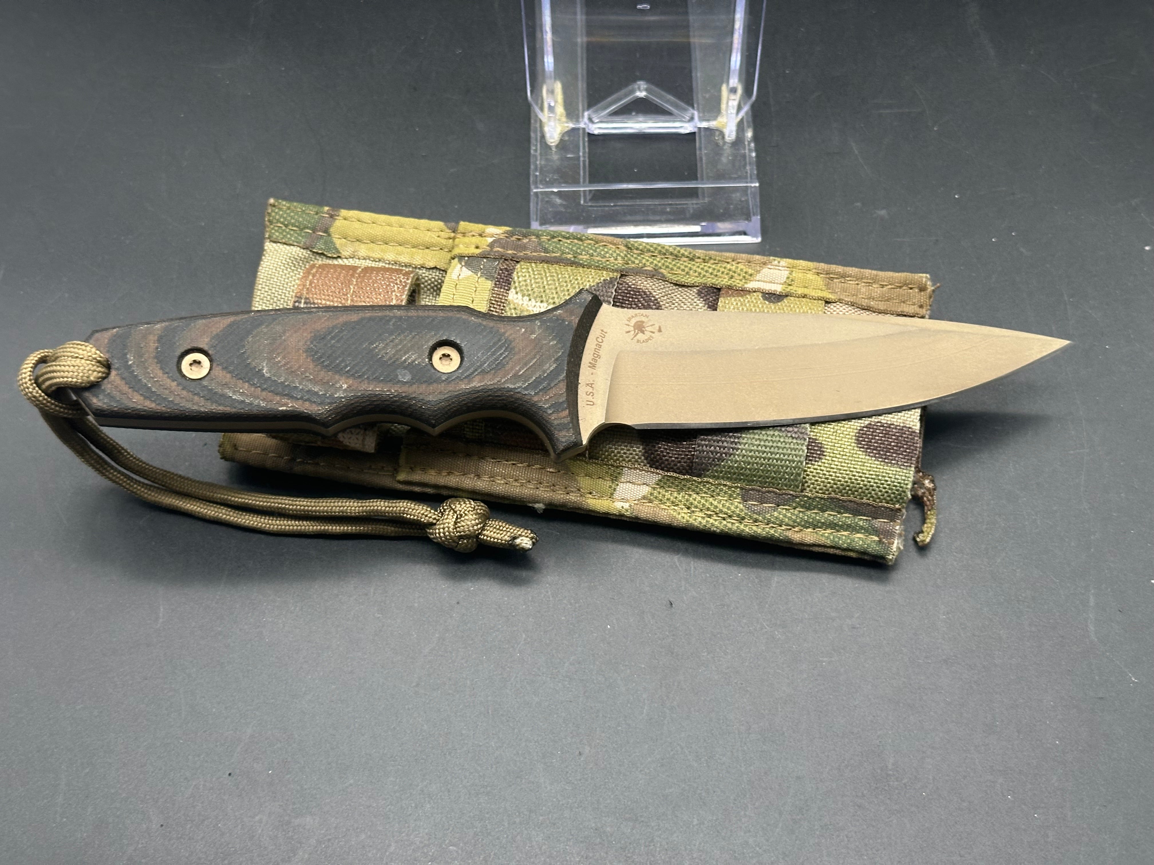 Spartan Blades Harsey TT Fixed Blade Knife Multi-Cam Micarta (4.5" FDE) Magnacut