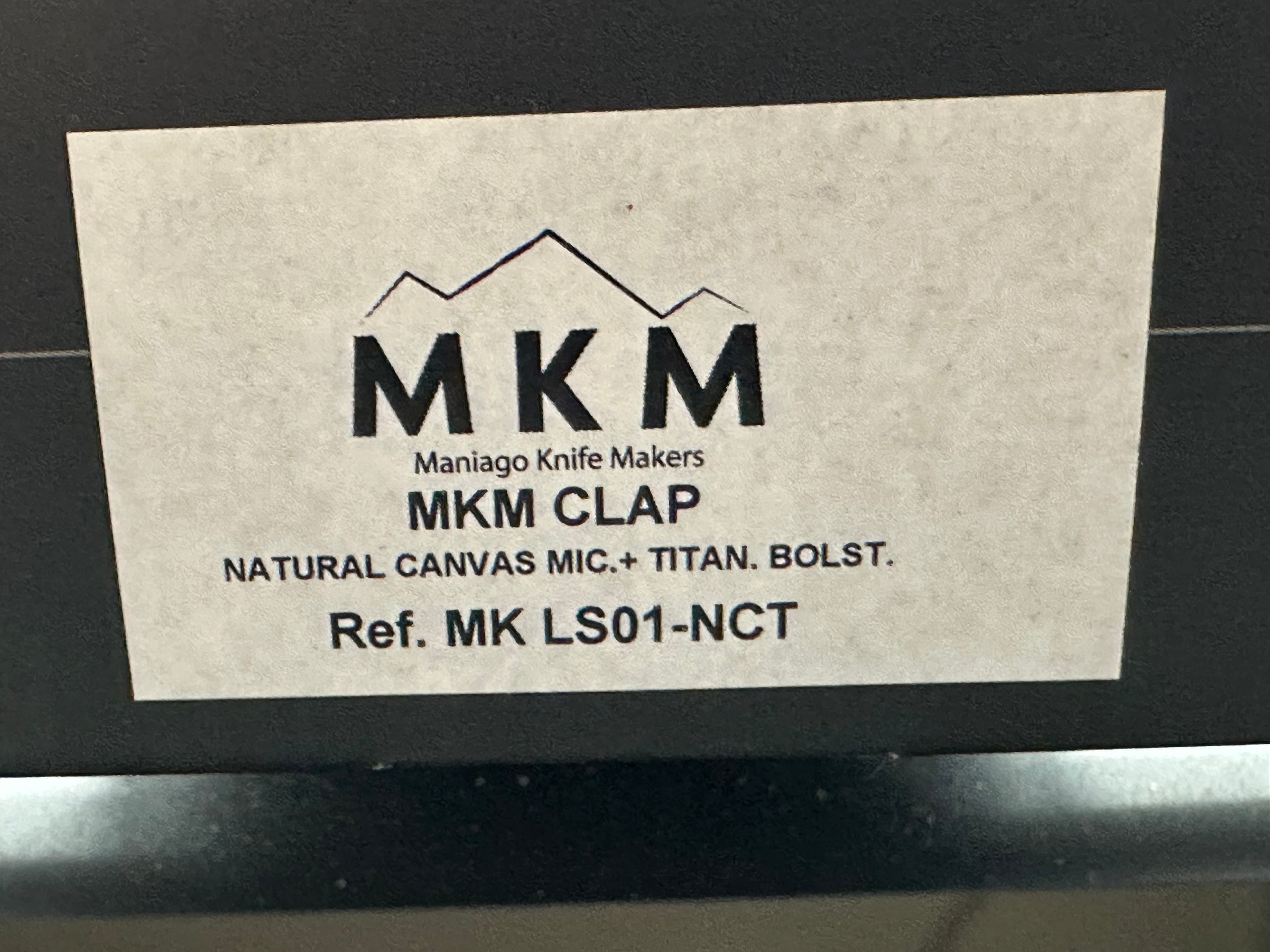 MKM Terzuola Clap Liner Lock Knife Natural Micarta/Ti Bolster (3" Satin)