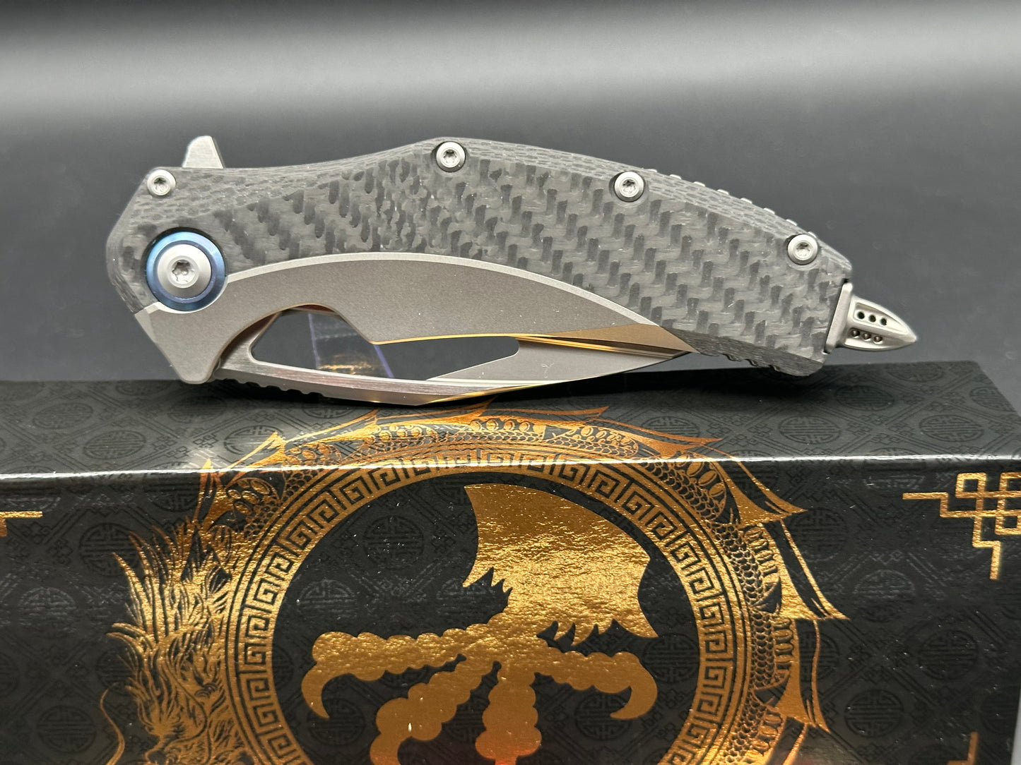 Microtech Matrix S/E Frame Lock Knife Titanium w/ Carbon Fiber (3.8" Hand Satin)