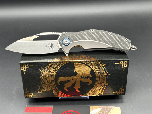 Microtech Matrix S/E Frame Lock Knife Titanium w/ Carbon Fiber (3.8" Hand Satin)