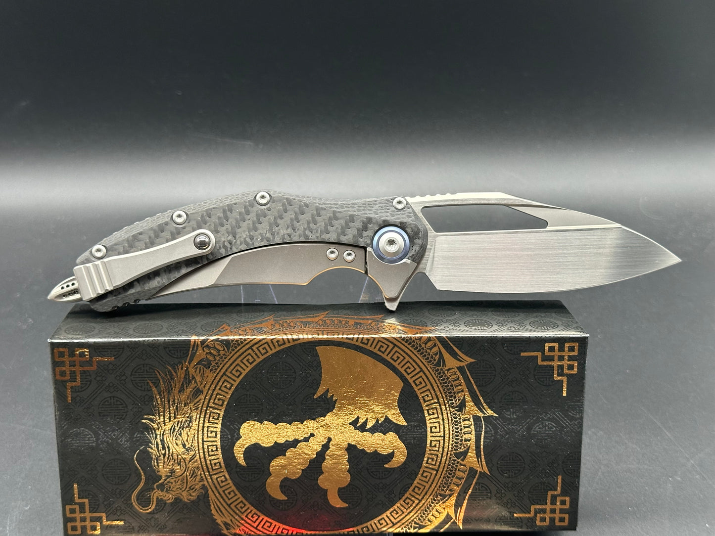 Microtech Matrix S/E Frame Lock Knife Titanium w/ Carbon Fiber (3.8" Hand Satin)