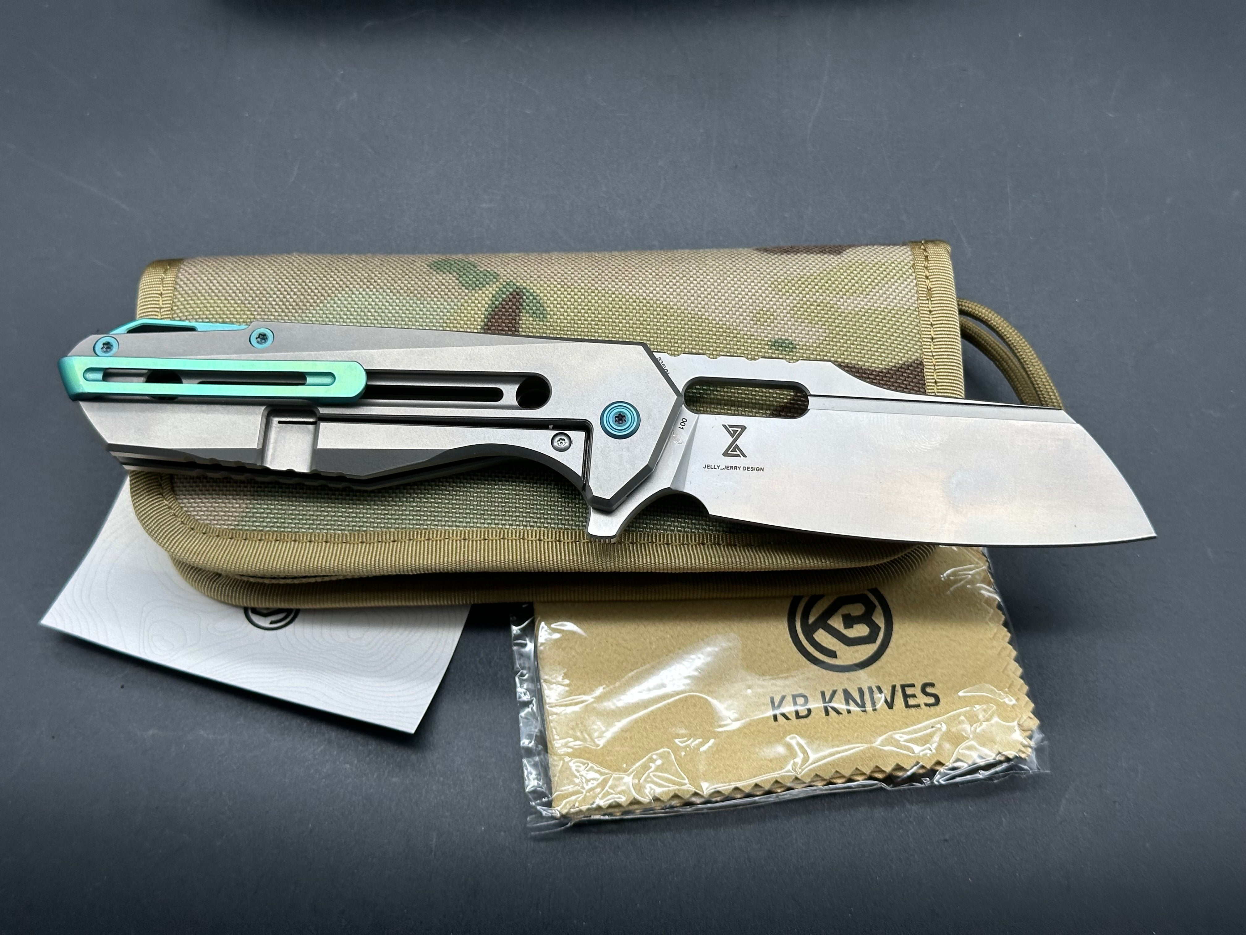 Atlas Frame Lock Tactical Flipper Knife Titanium Handle #01