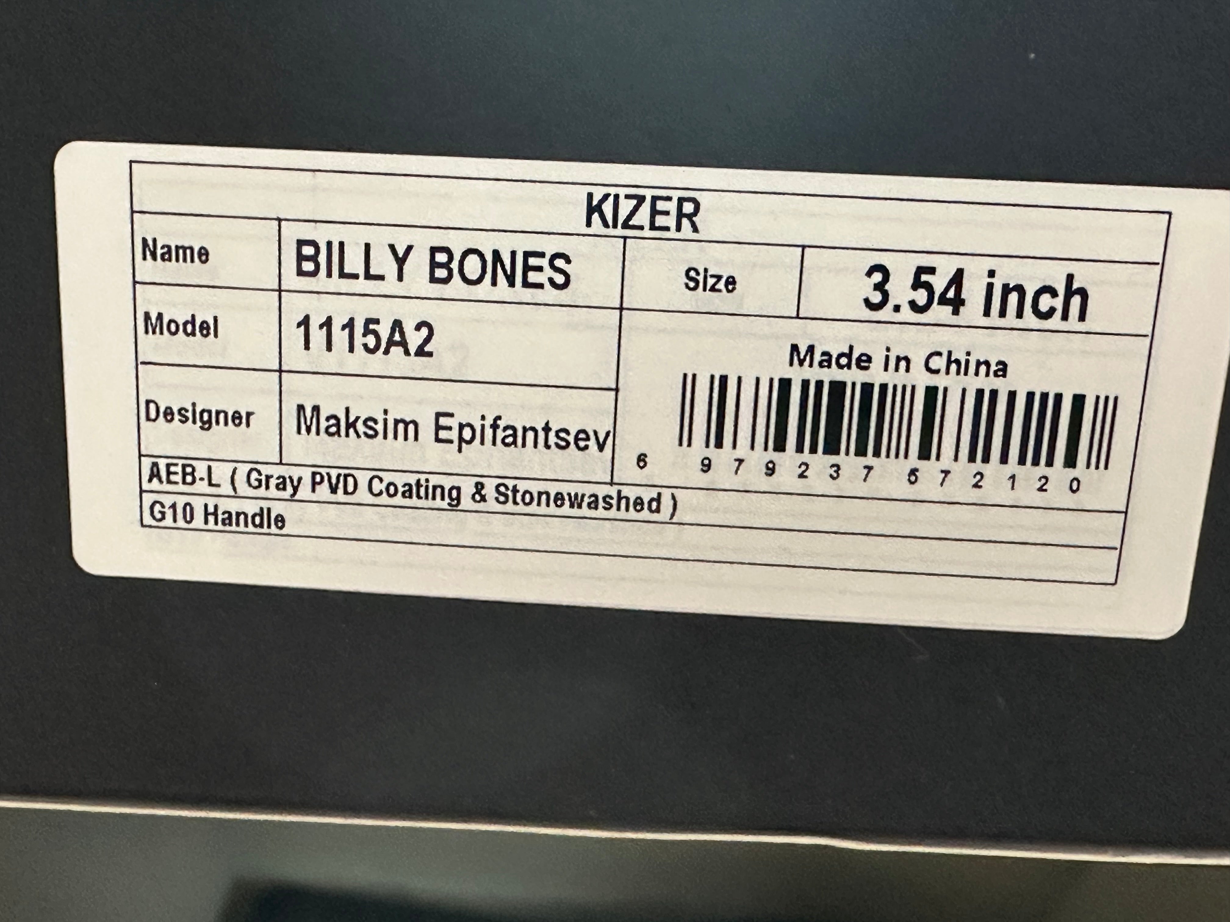 Kizer Billy Bones | Deep-Grooved G10 Handle｜Lightweight Tactical | AEB-L | Fixed Blade