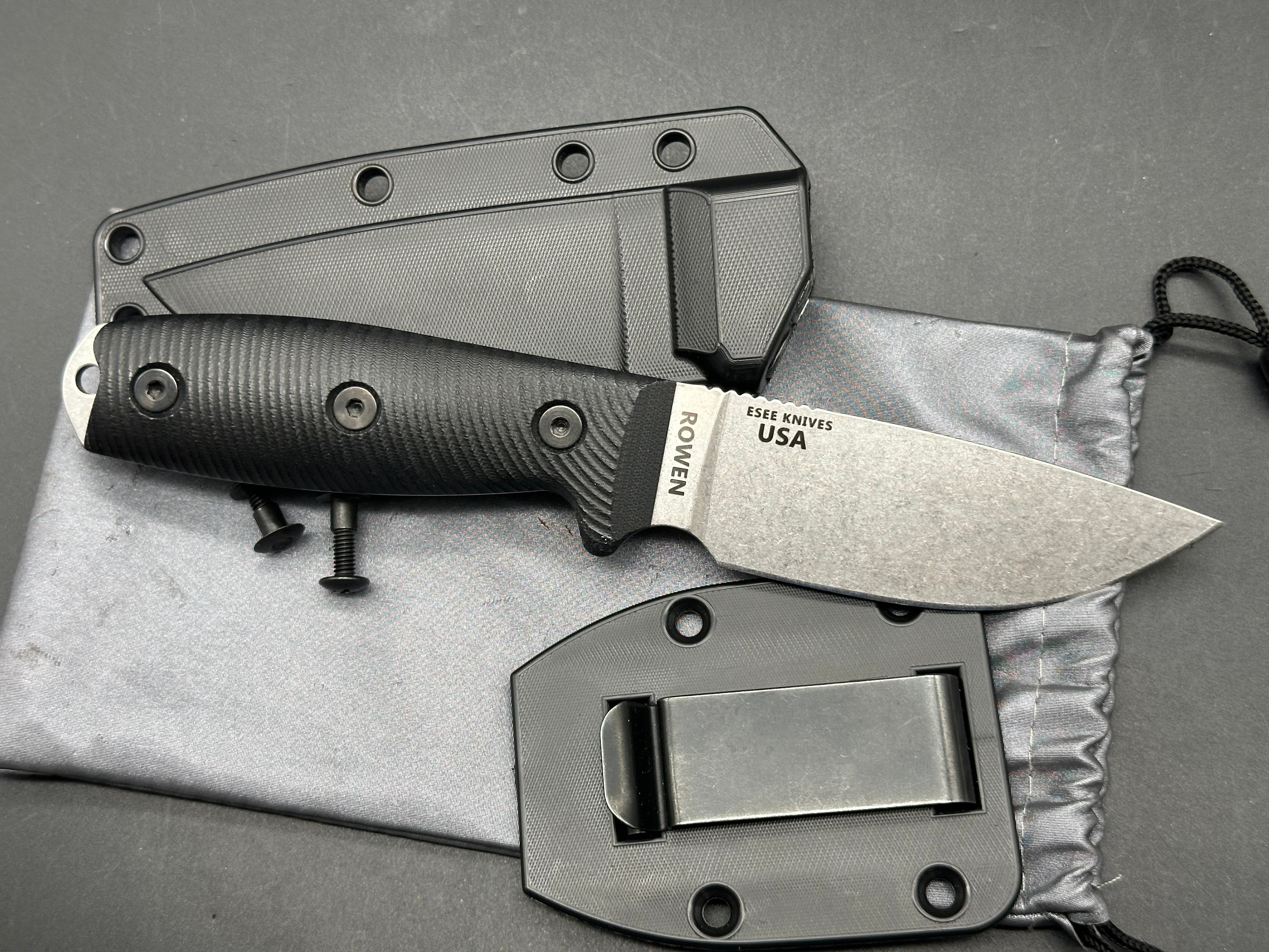 ESEE Knives ESEE-3 Fixed Blade Knife 3D Black G-10 (3.88" Stonewash S35VN)