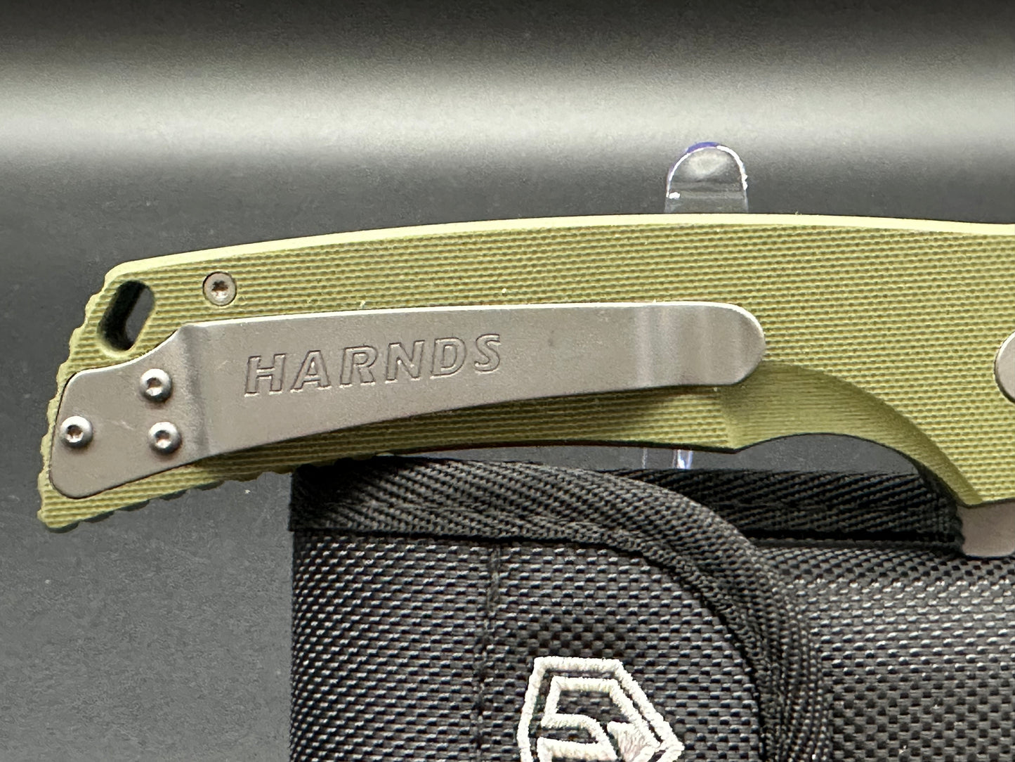 HARNDS WARRIOR FOLDING KNIFE GREEN G10 HANDLE D2 PLAIN EDGE