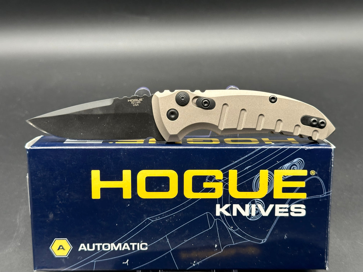 Hogue Knives A01 Microswitch Automatic Knife Flat Dark Earth (2.6" Black)