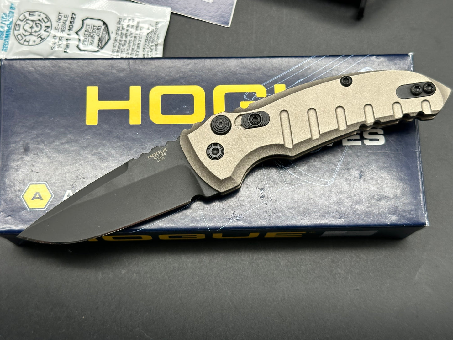 Hogue Knives A01 Microswitch Automatic Knife Flat Dark Earth (2.6" Black)