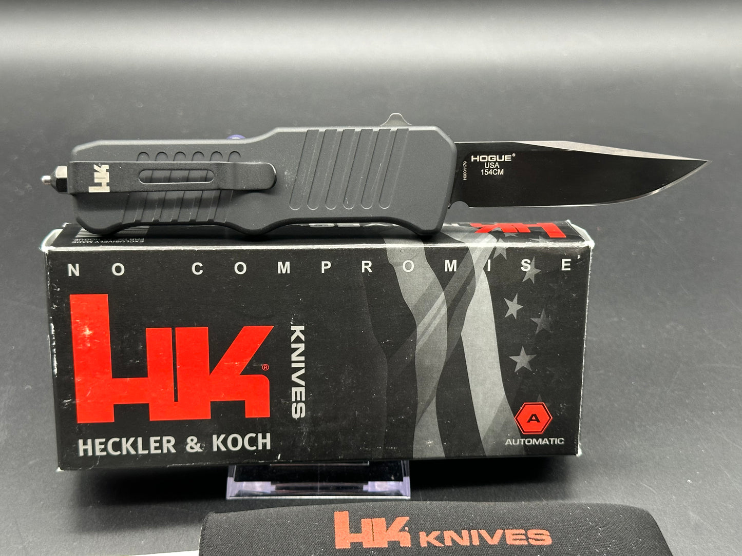 HK Mini Incursion OTF Automatic Knife Black Aluminum (3" Black)