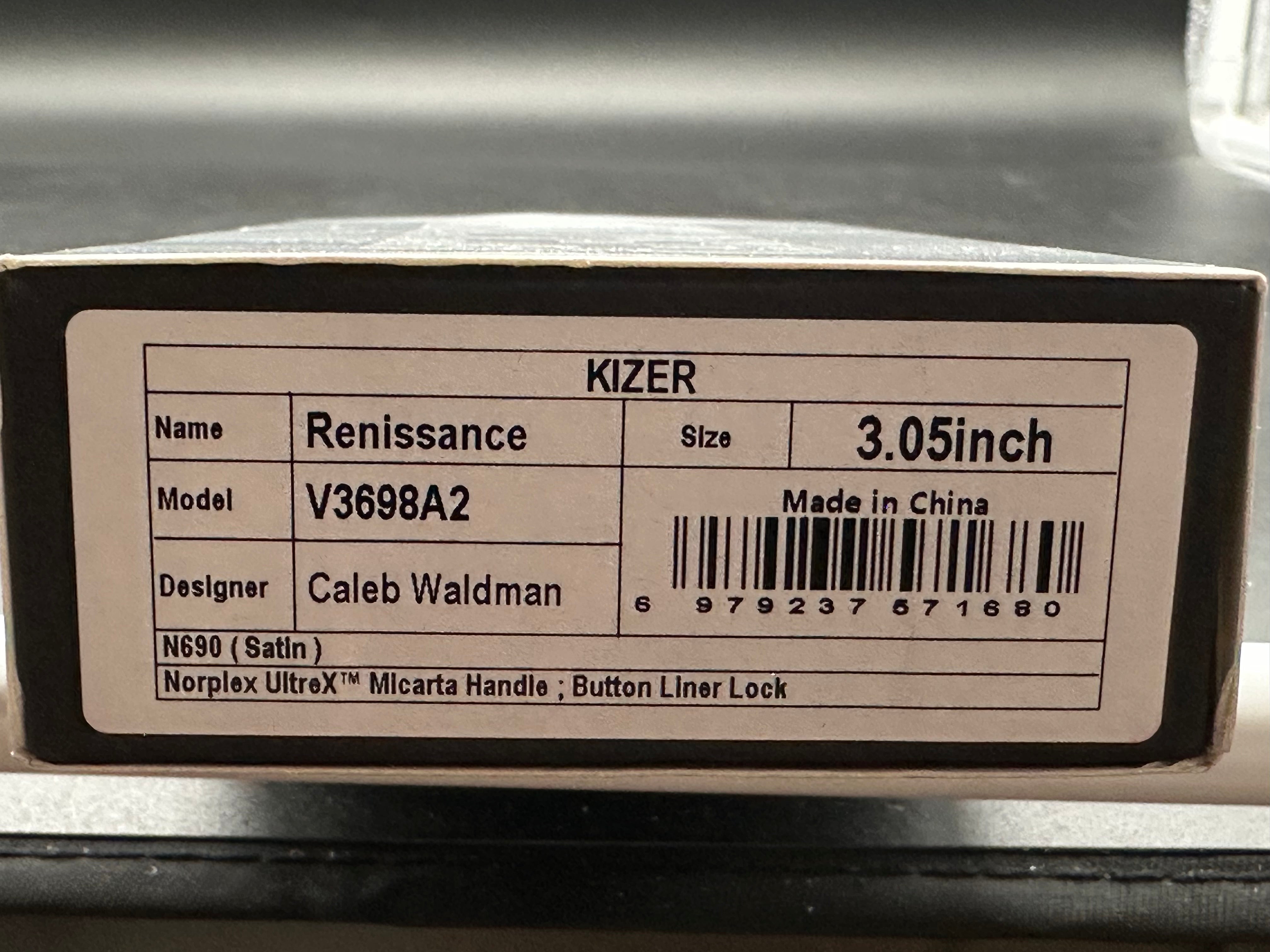 KIZER RENISSANCE FOLDING KNIFE BROWN NORPLEX ULTREX MICARTA HANDLE N690