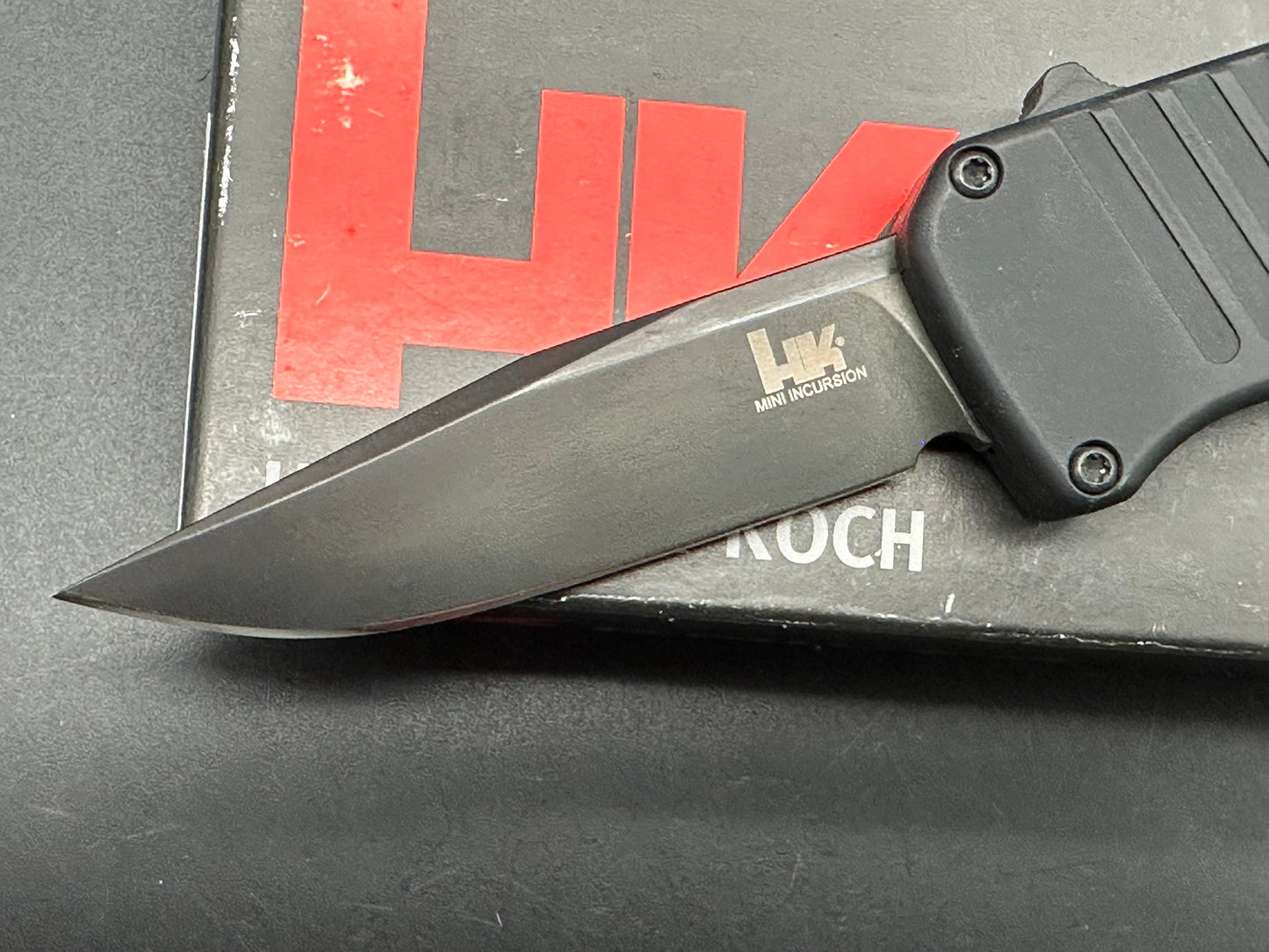 HK Mini Incursion OTF Automatic Knife Black Aluminum (3" Black)