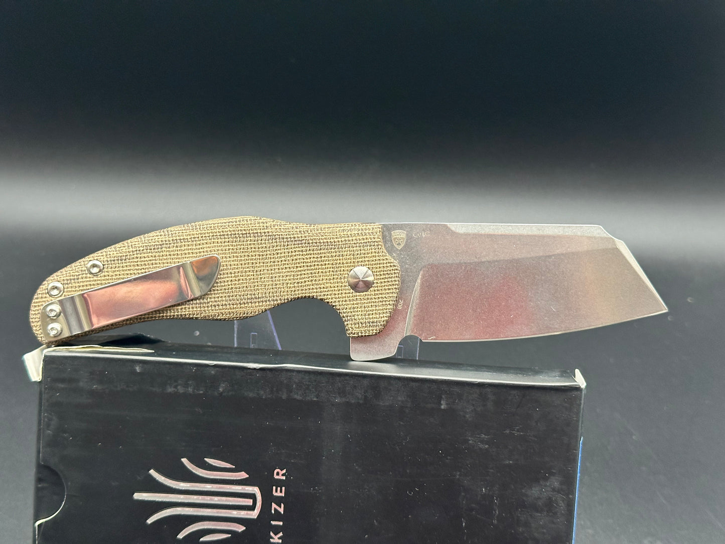 Kizer Vanguard Sheepdog Liner Lock Knife Green Micarta (3.2" Stonewash)