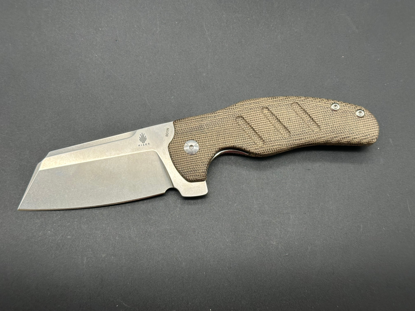 Kizer Vanguard Sheepdog Liner Lock Knife Green Micarta (3.2" Stonewash)