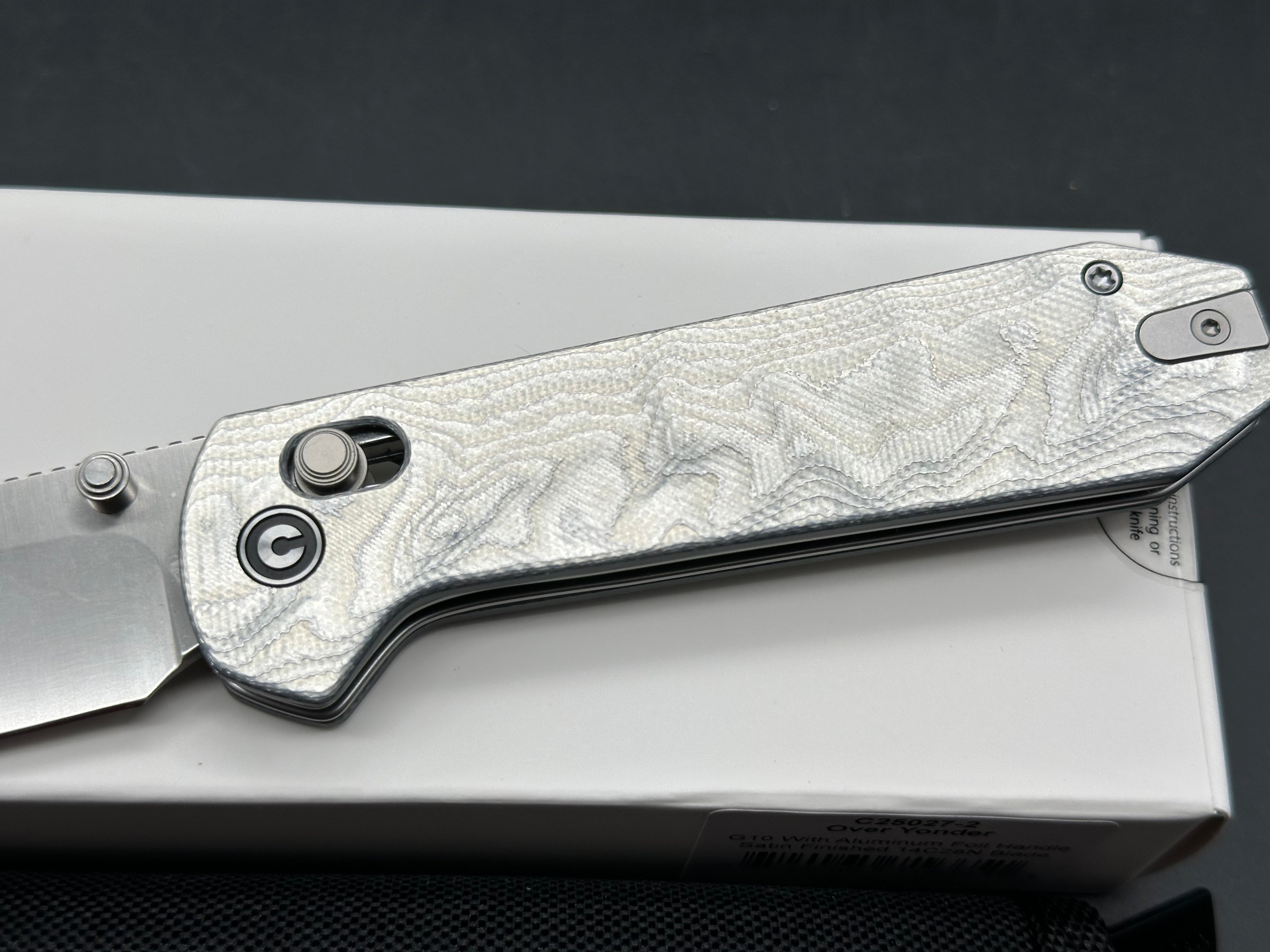 CIVIVI OVER YONDER FOLDING KNIFE ALUMINUM FOIL G10 HANDLE 14C28N PLAIN EDGE SATIN FINISH