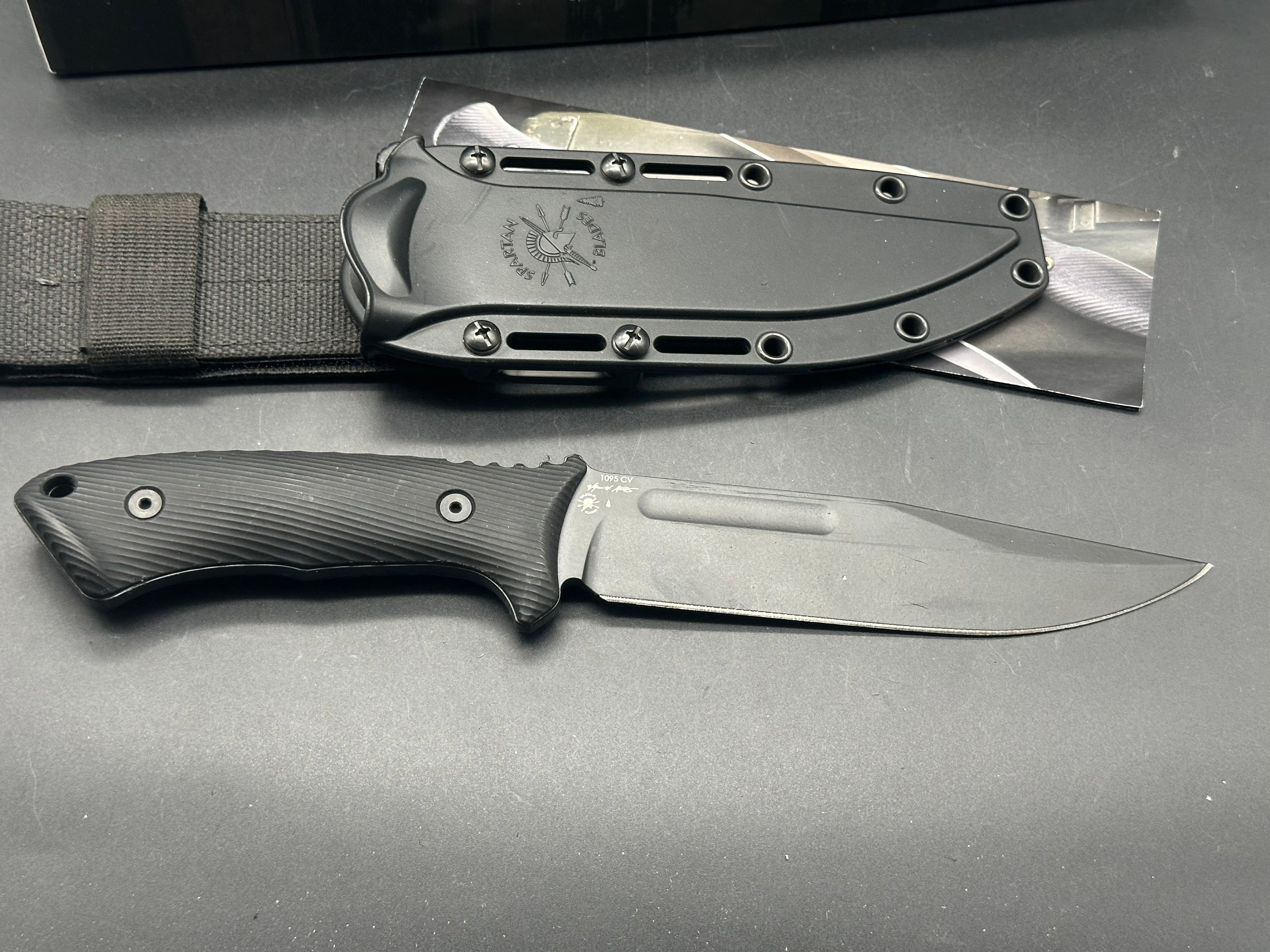 Spartan Blades Harsey Fighter Fixed Blade Knife Black Polymer (6.1" Black)