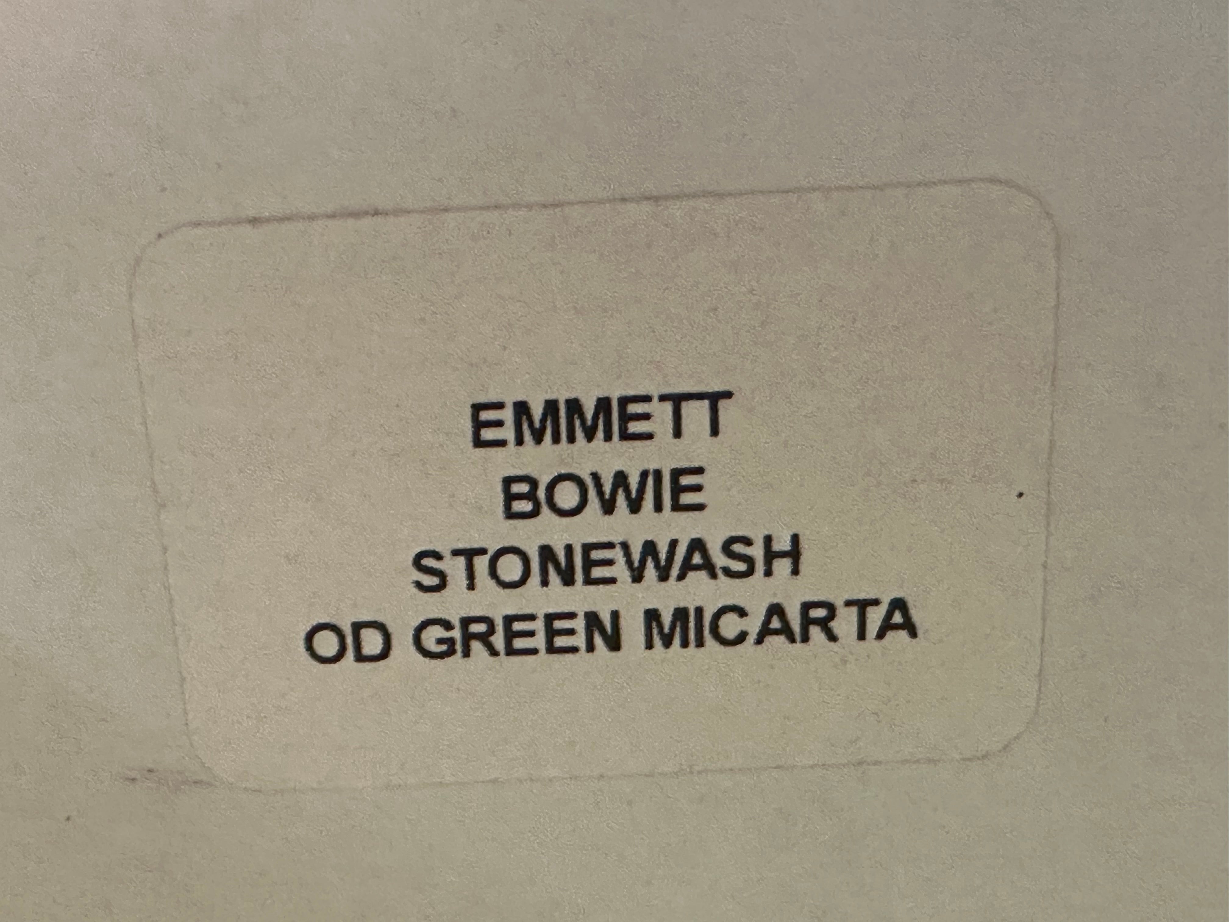 Hinderer Emmett Bowie Stonewashed 20CV Green Micarta Fixed Blade