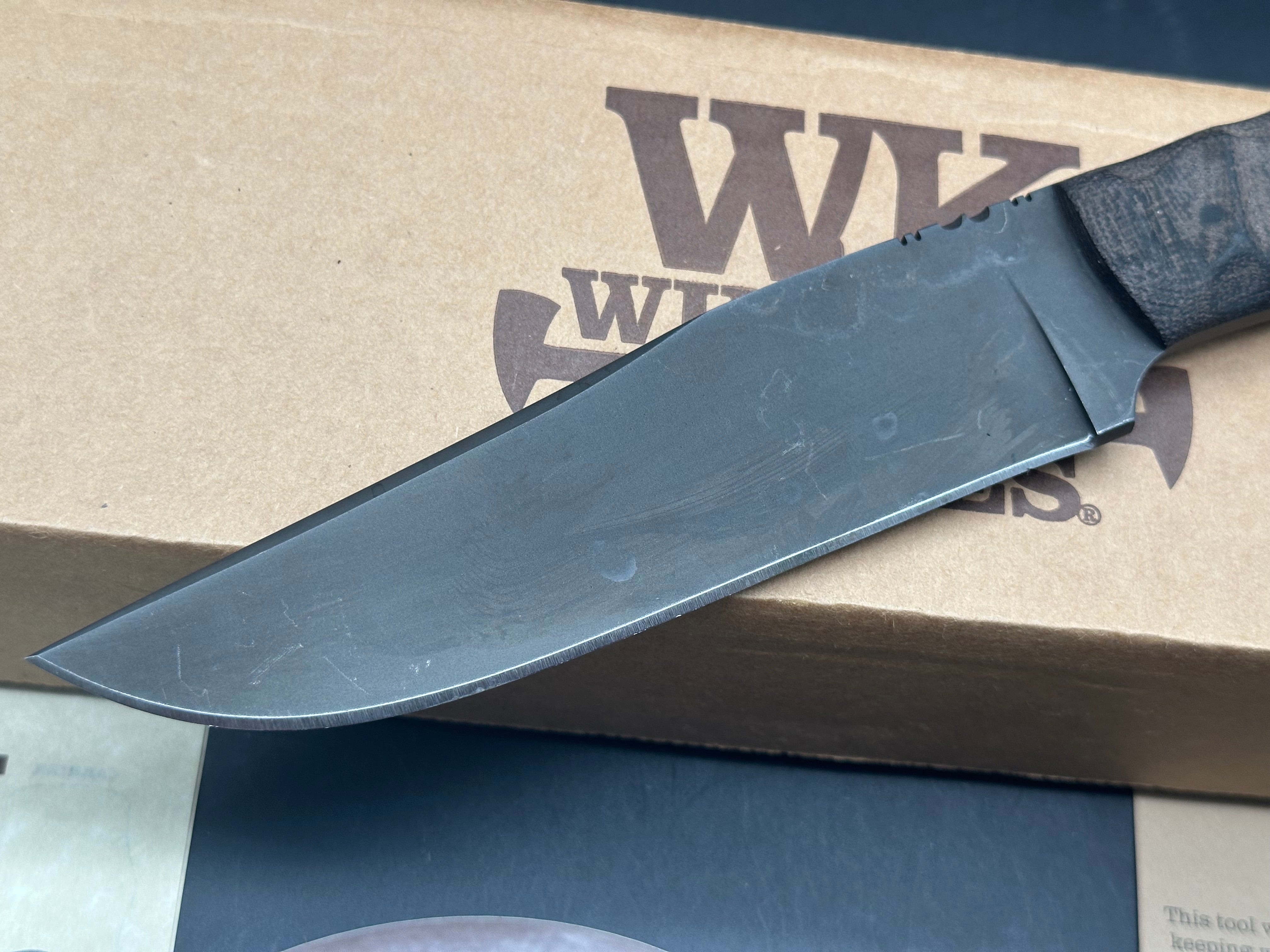 Winkler Field Knife Sculpted black micarta handle
