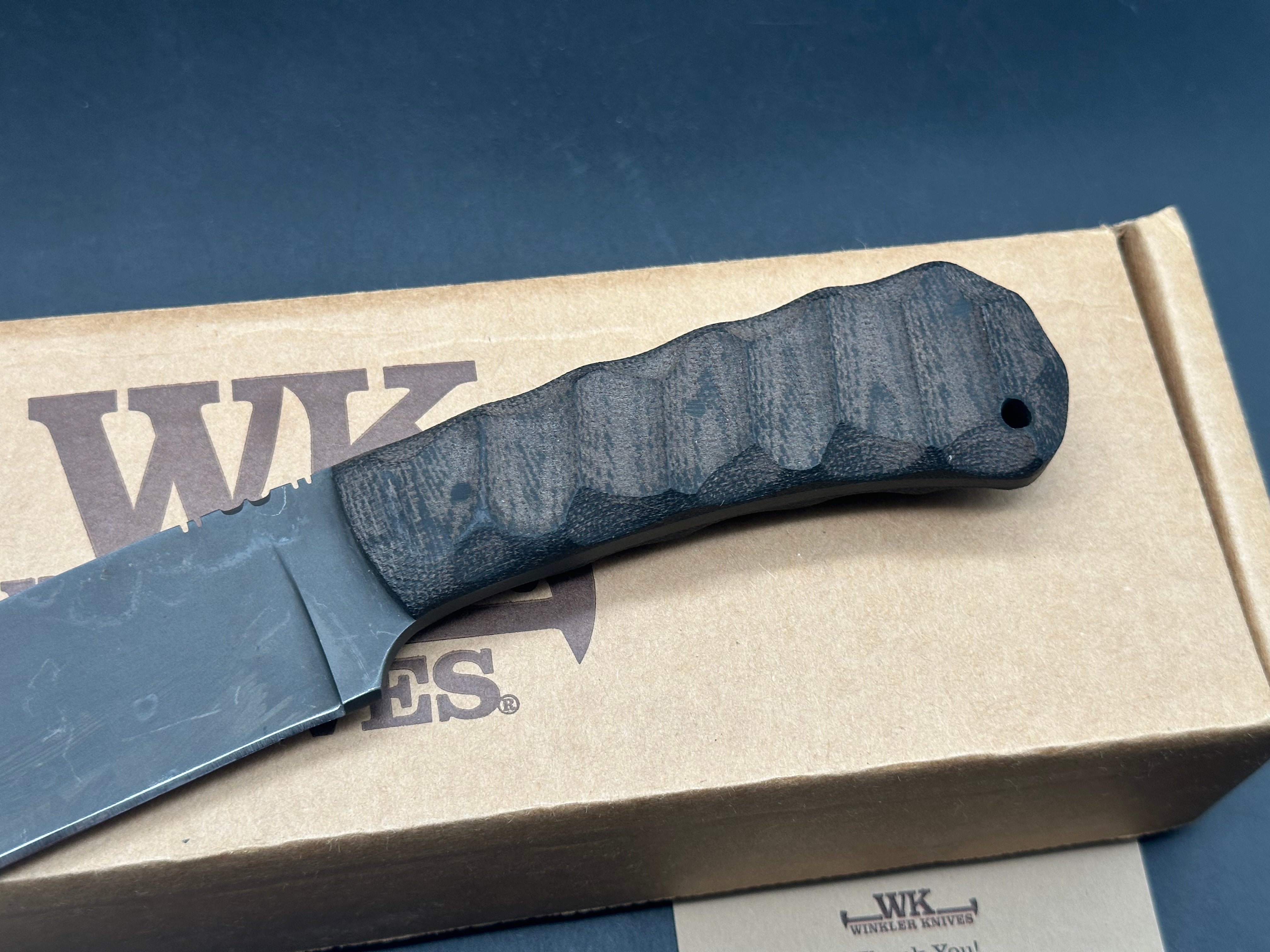 Winkler Field Knife Sculpted black micarta handle