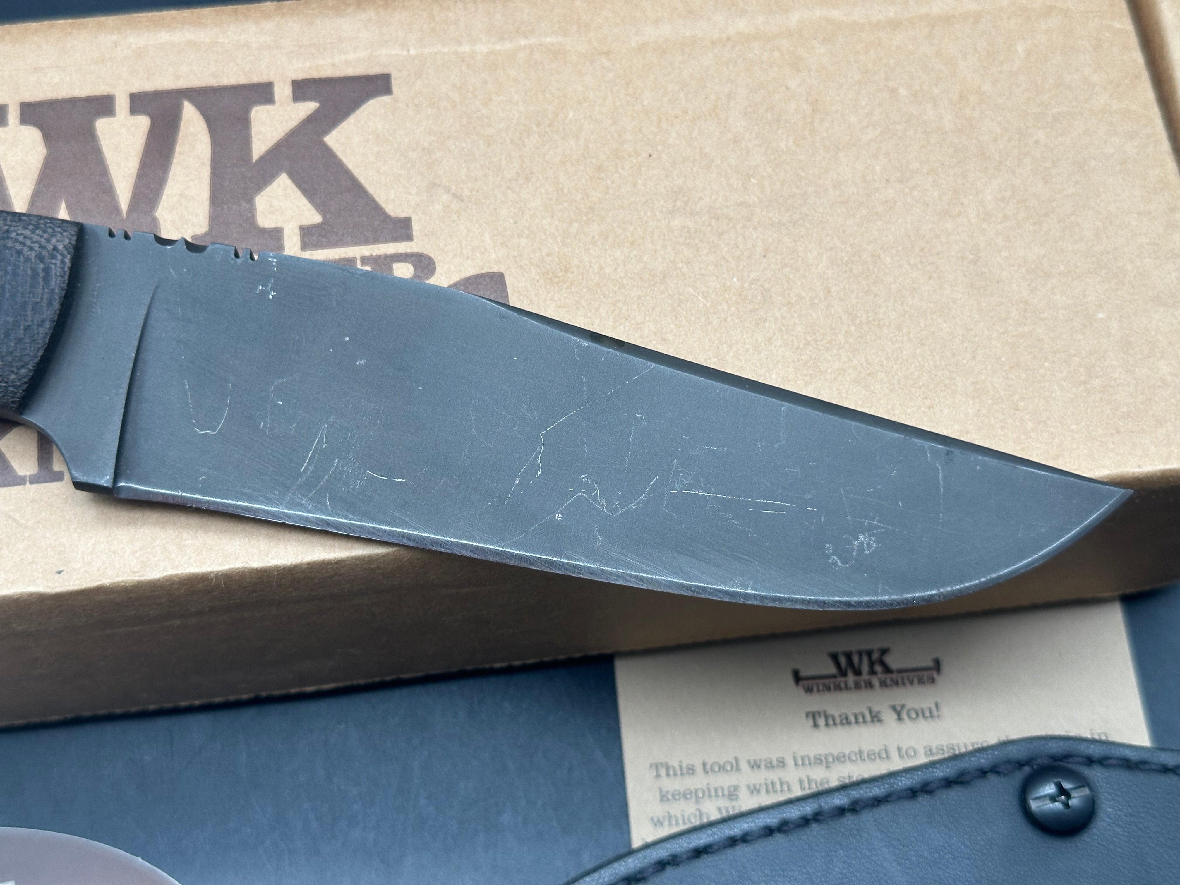 Winkler Field Knife Sculpted black micarta handle