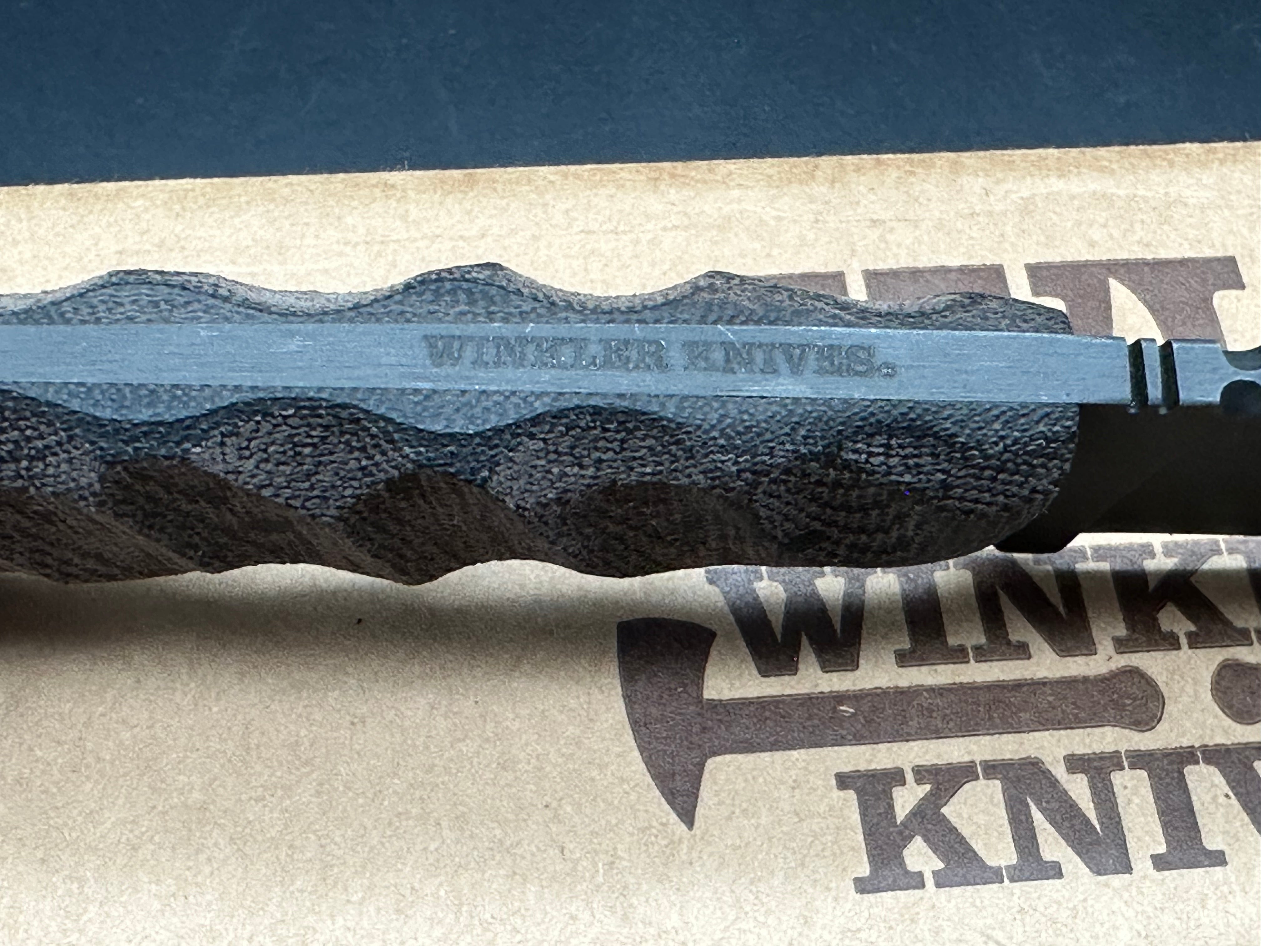 Winkler Field Knife Sculpted black micarta handle