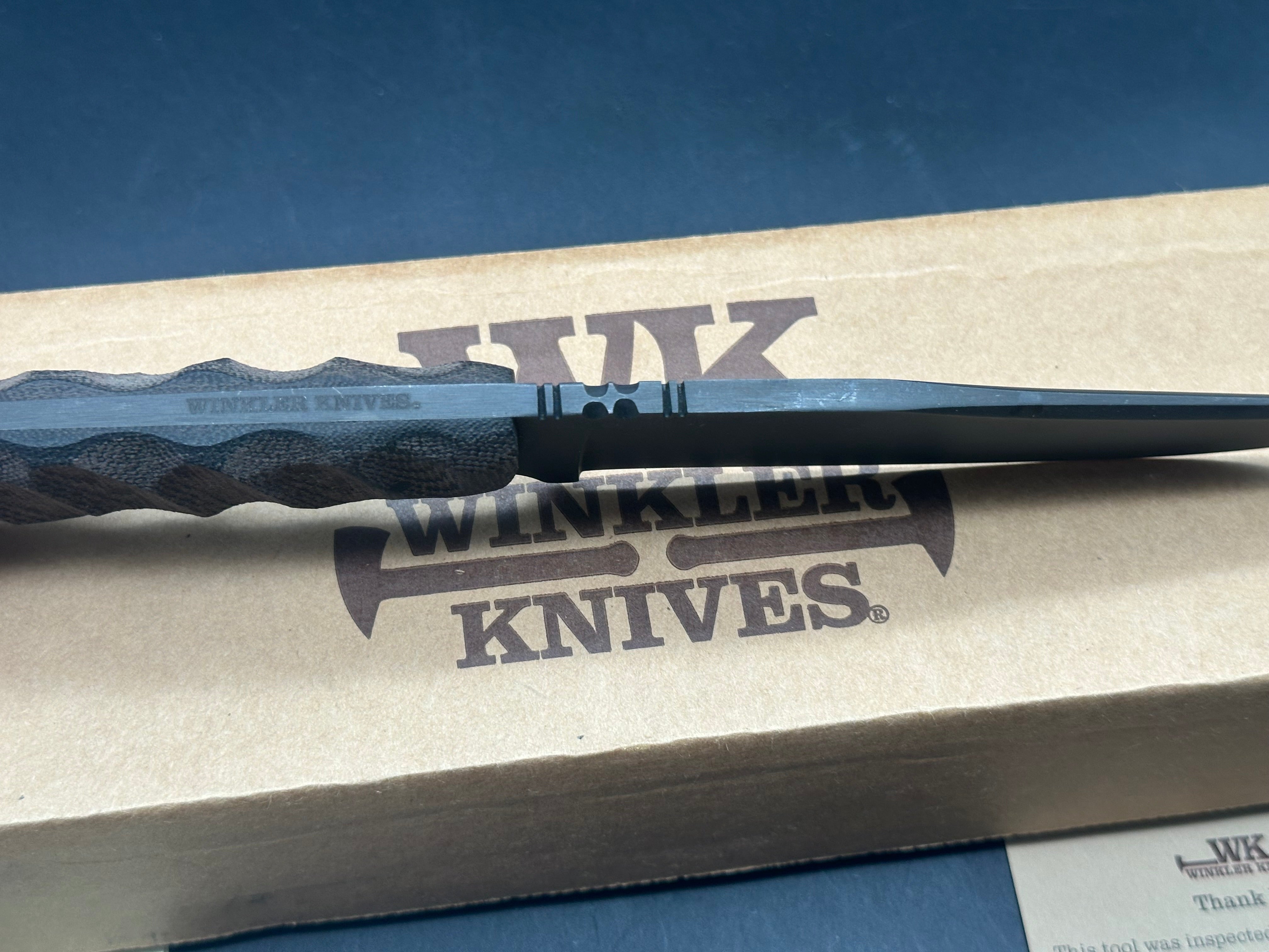 Winkler Field Knife Sculpted black micarta handle