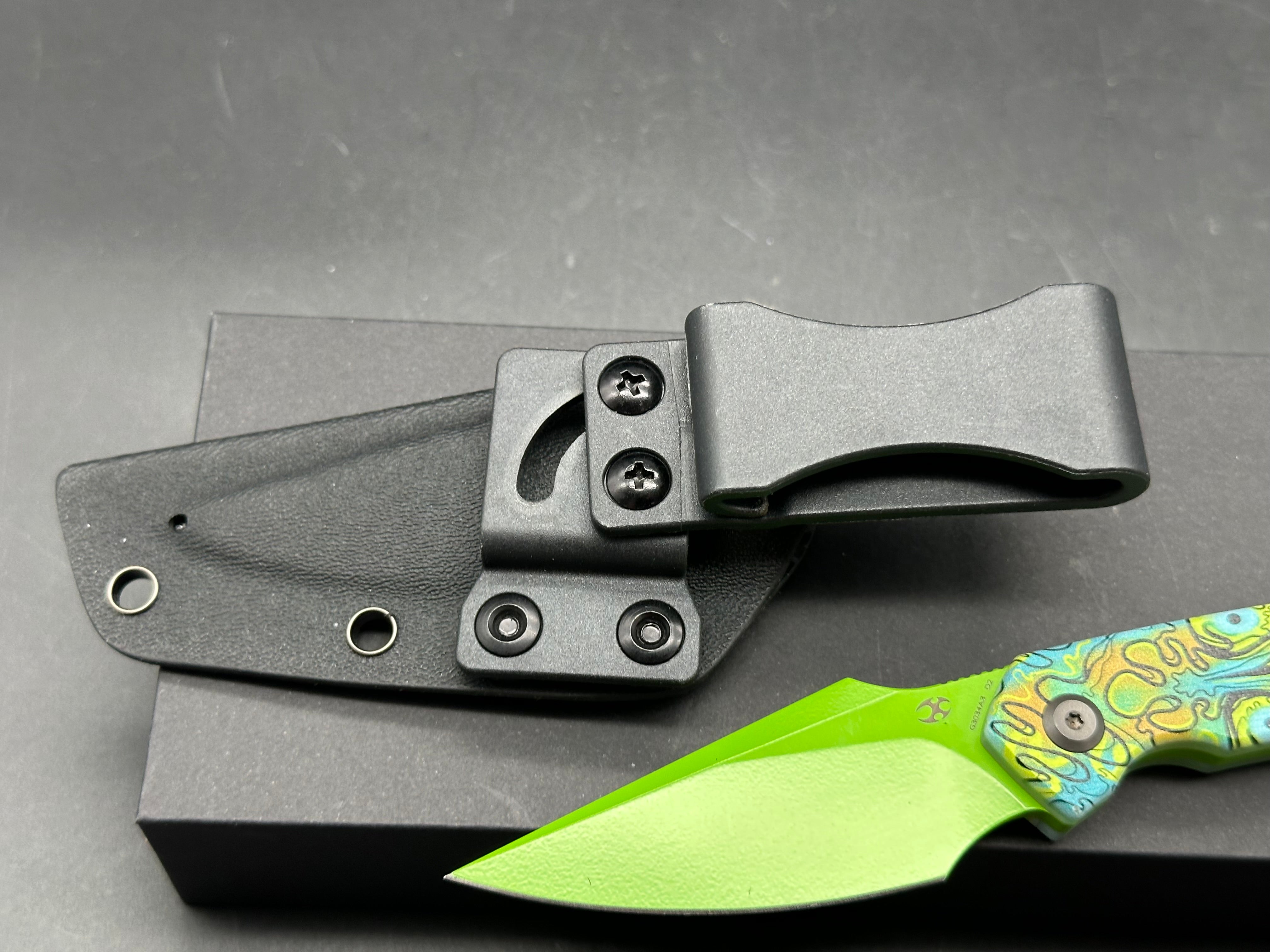 KANSEPT FENRIR | FIXED BLADE | JADE G10 WITH GREEN UNDEAD PRINT |2.87" D2 BLADE | SPARROW KNIFE DESIGN
