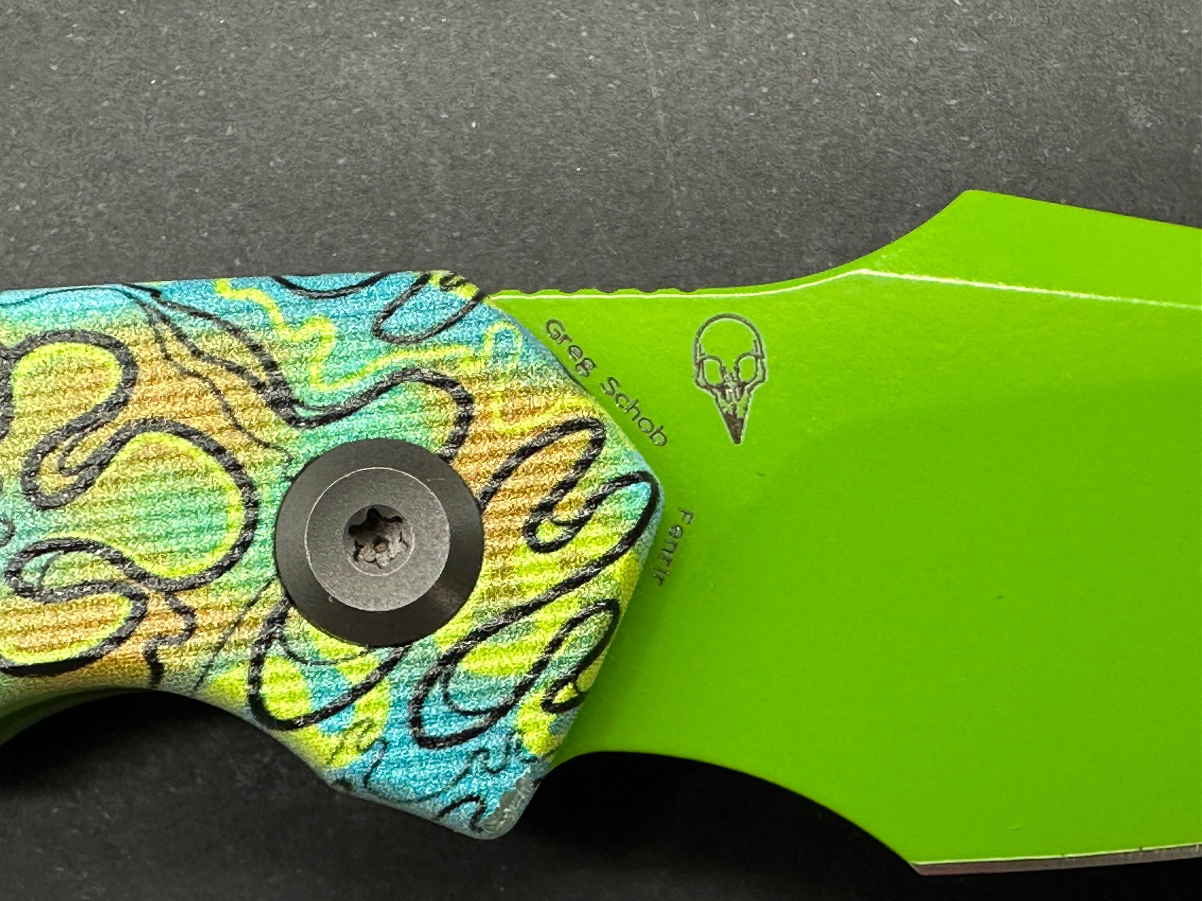 KANSEPT FENRIR | FIXED BLADE | JADE G10 WITH GREEN UNDEAD PRINT |2.87" D2 BLADE | SPARROW KNIFE DESIGN