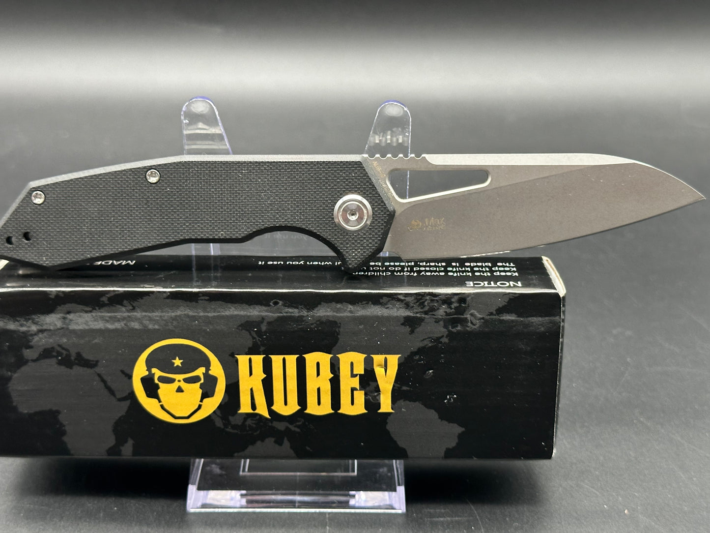 Kubey Vagrant Liner Lock Black G10 (3.1" AUS-10 Sandblast)