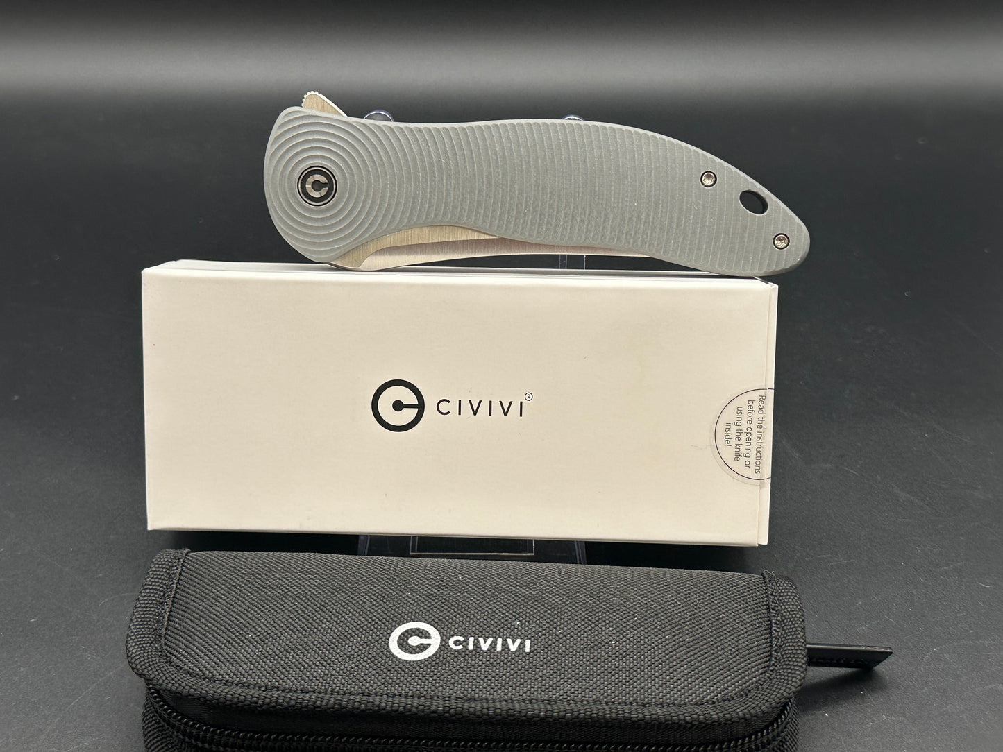 CIVIVI SYNERGY4 GRAY G10 HANDLE NITRO-V TANTO PLAIN EDGE SATIN FINISH