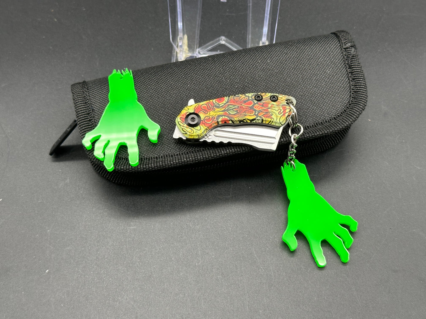 Kansept Mini Korvid Liner Lock Undead Print-Yellow G10