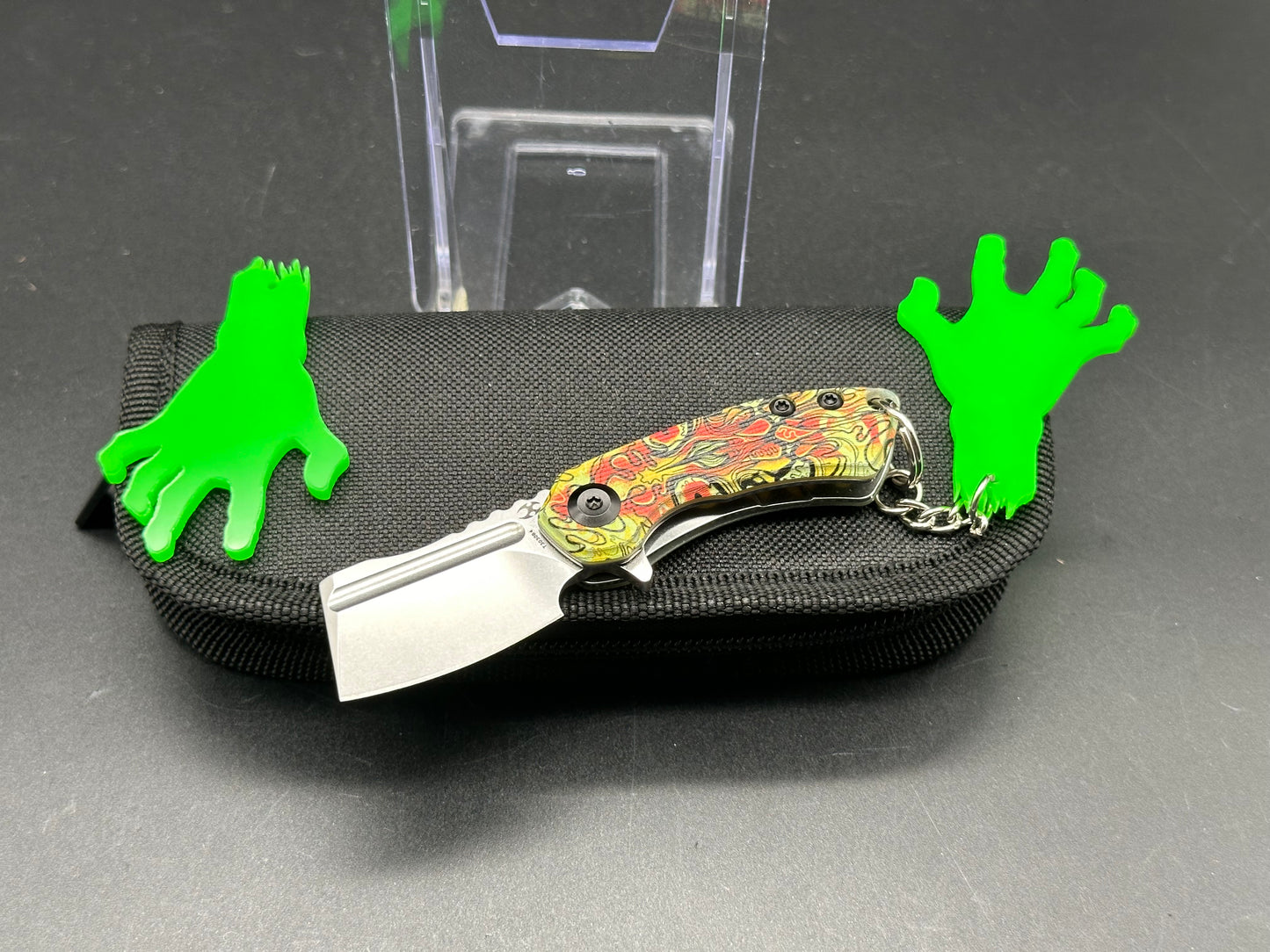 Kansept Mini Korvid Liner Lock Undead Print-Yellow G10