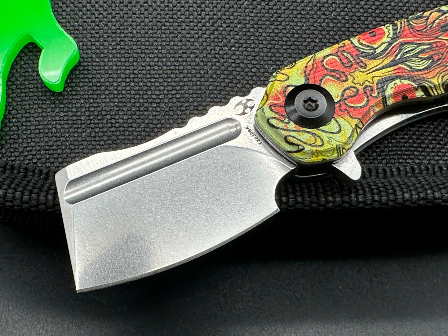 Kansept Mini Korvid Liner Lock Undead Print-Yellow G10