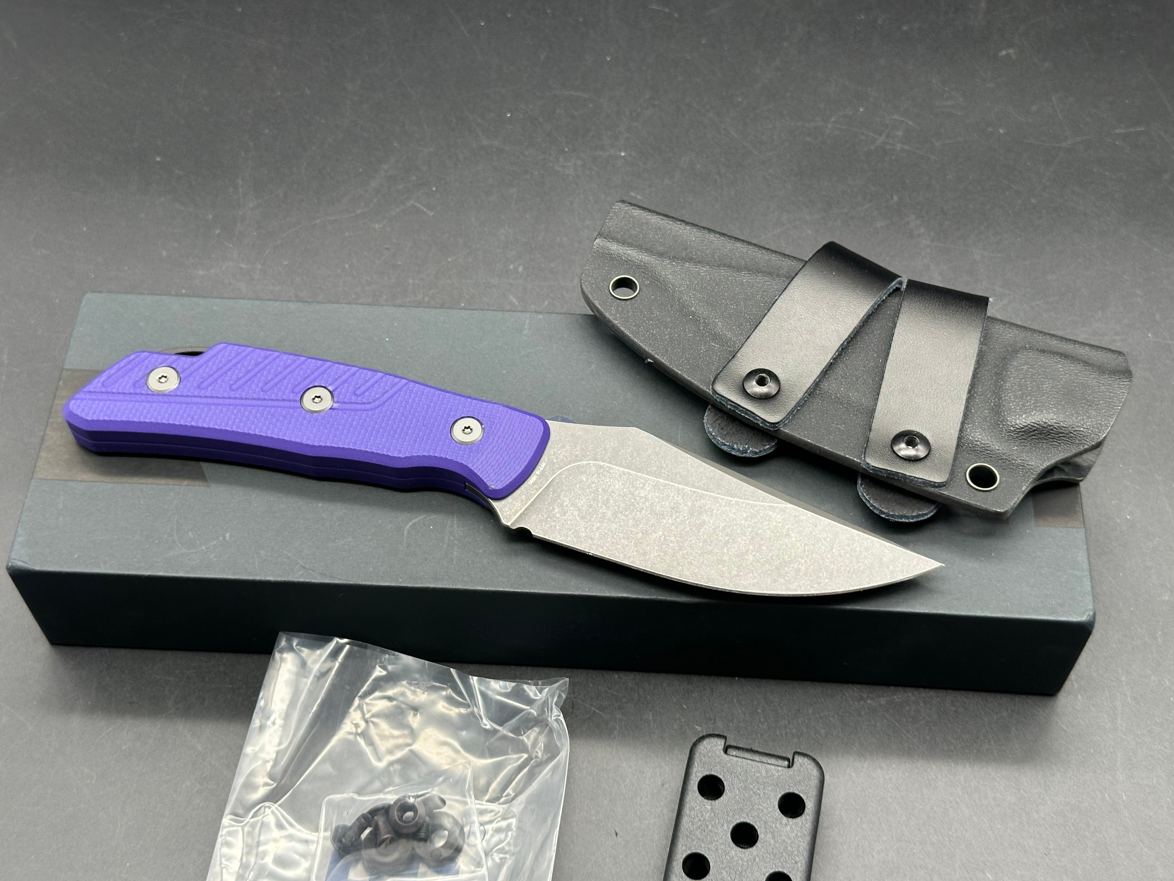 Petrified Fish Barracuda - PFP16 Purple G10 handle w/N690 blade