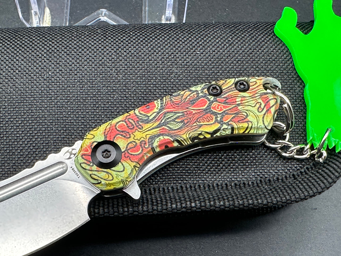 Kansept Mini Korvid Liner Lock Undead Print-Yellow G10