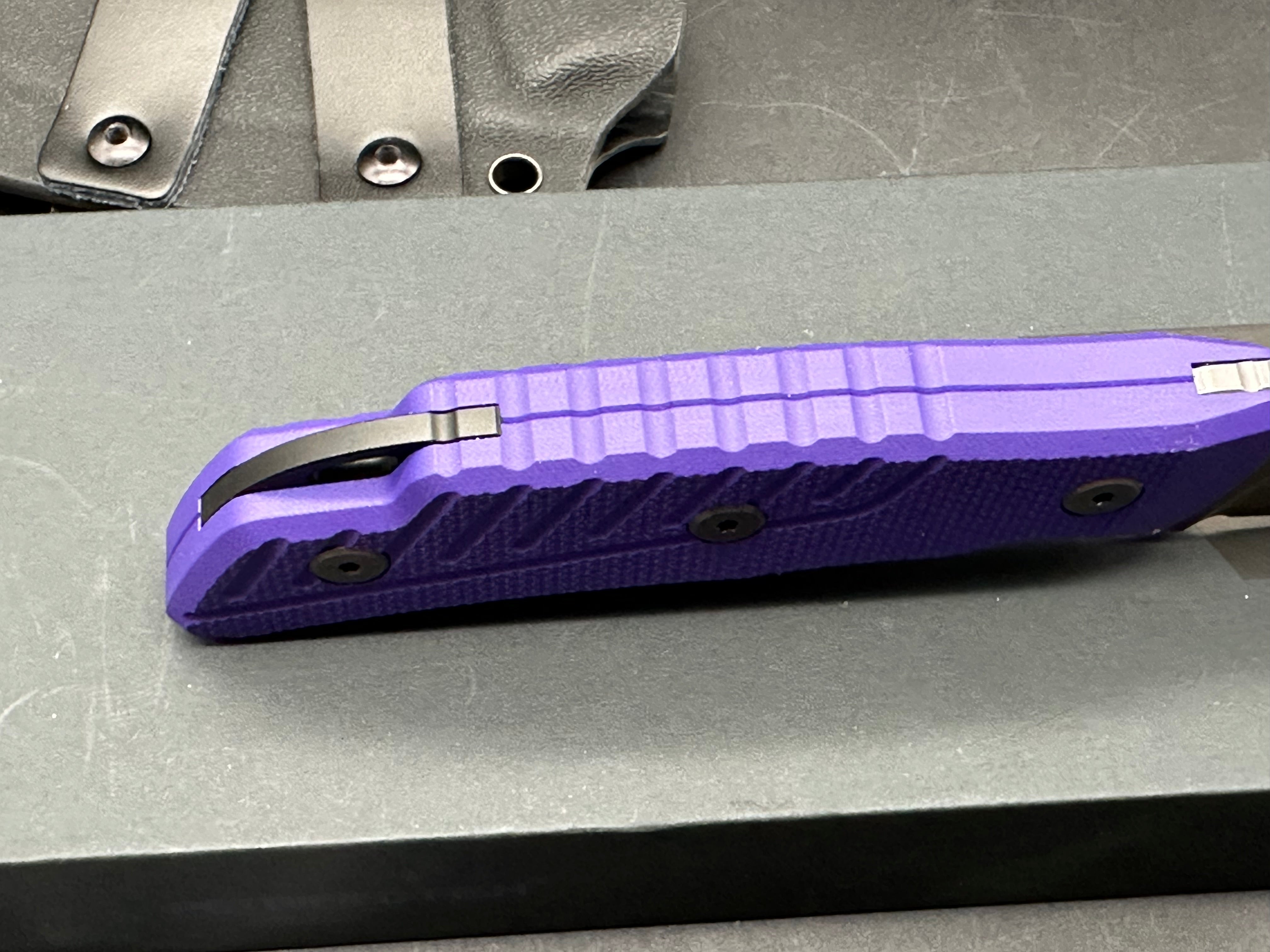 Petrified Fish Barracuda - PFP16 Purple G10 handle w/N690 blade