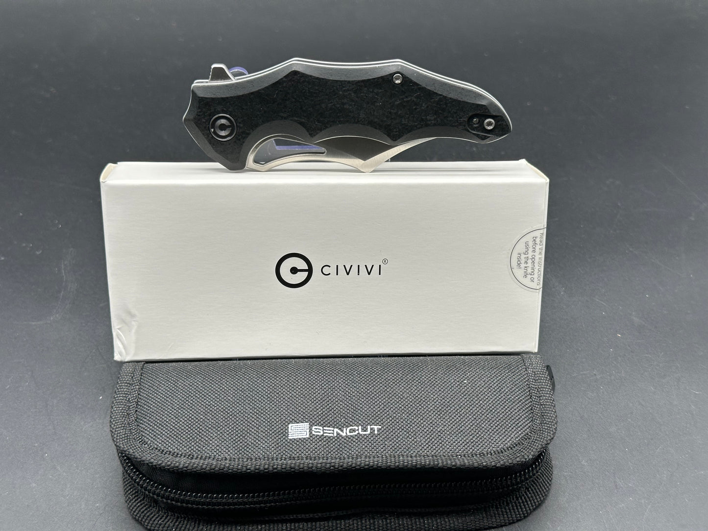 CIVIVI CHIRO FOLDING KNIFE BLACK HANDLE 14C28N CLIP POINT PLAIN EDGE SATIN