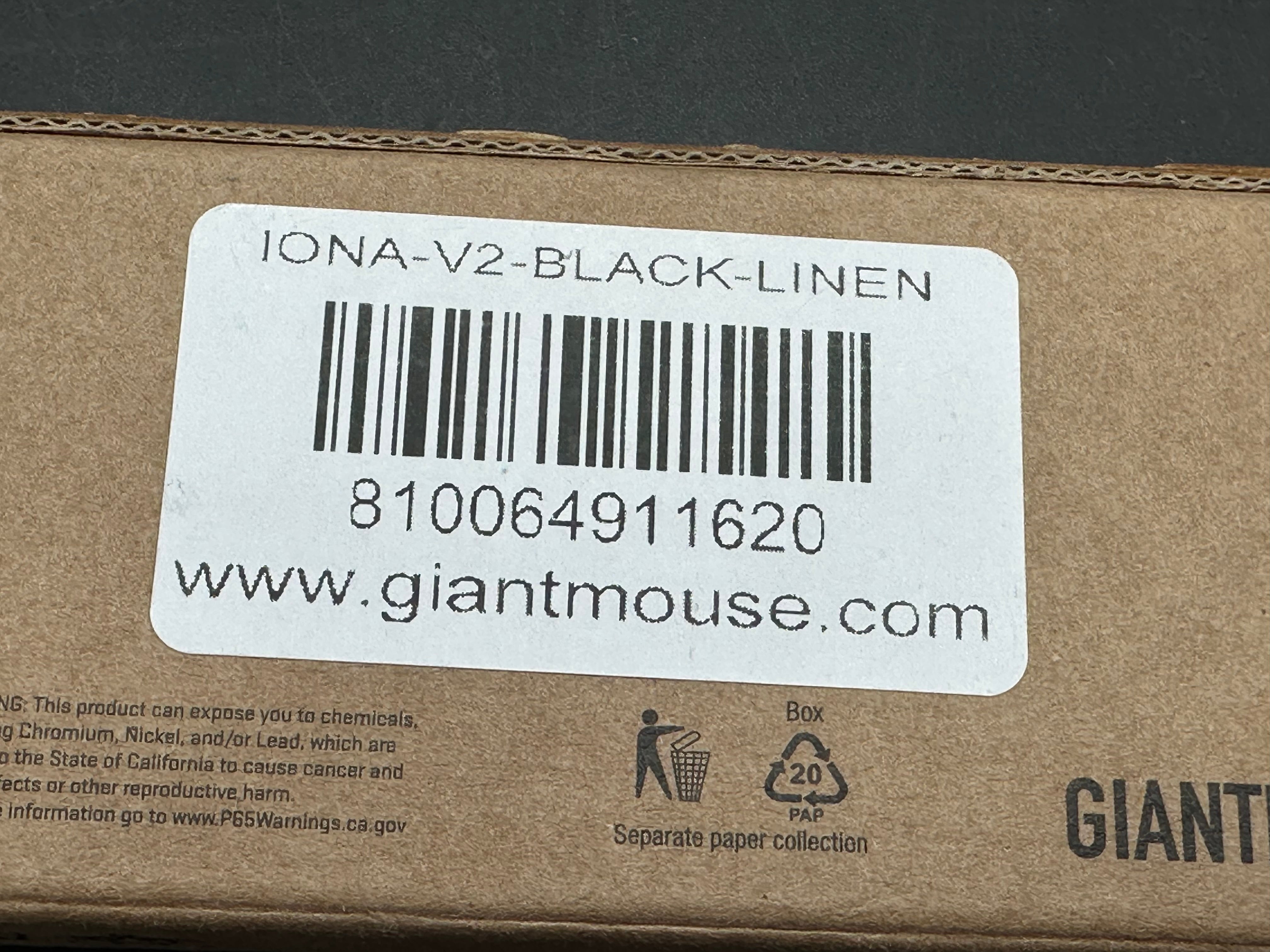 GIANTMOUSE KNIVES ACE IONA V2 FOLDING KNIFE BLACK LINEN MICARTA HANDLE MAGNACUT STEEL