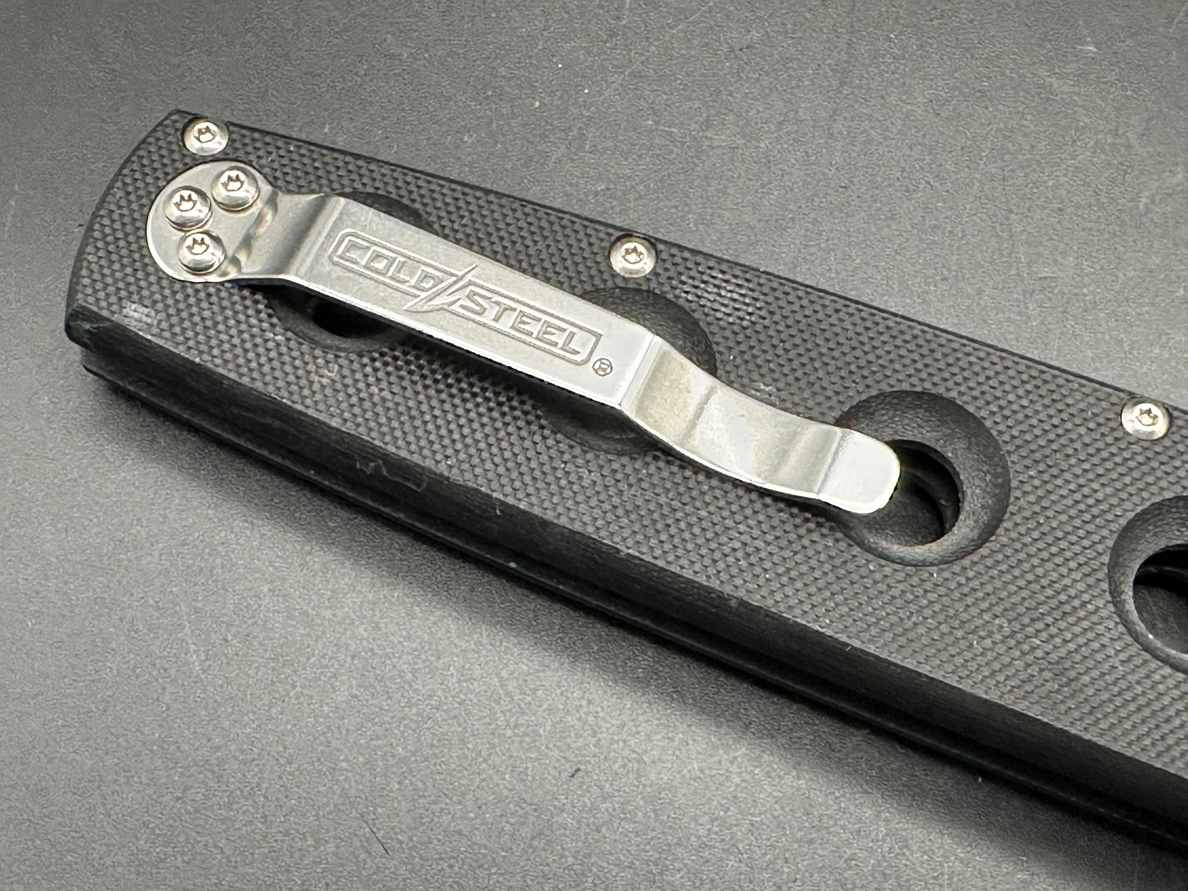 Cold Steel Hold Out 6 Inch Tri-Ad Lock Knife Black G-10 (6" Satin Serr)