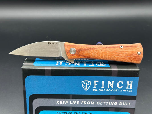 FINCH SHIV MKURUTI WOOD HANDLE 14C28N PLAIN EDGE SATIN FINISH FIN-SHIV-MK