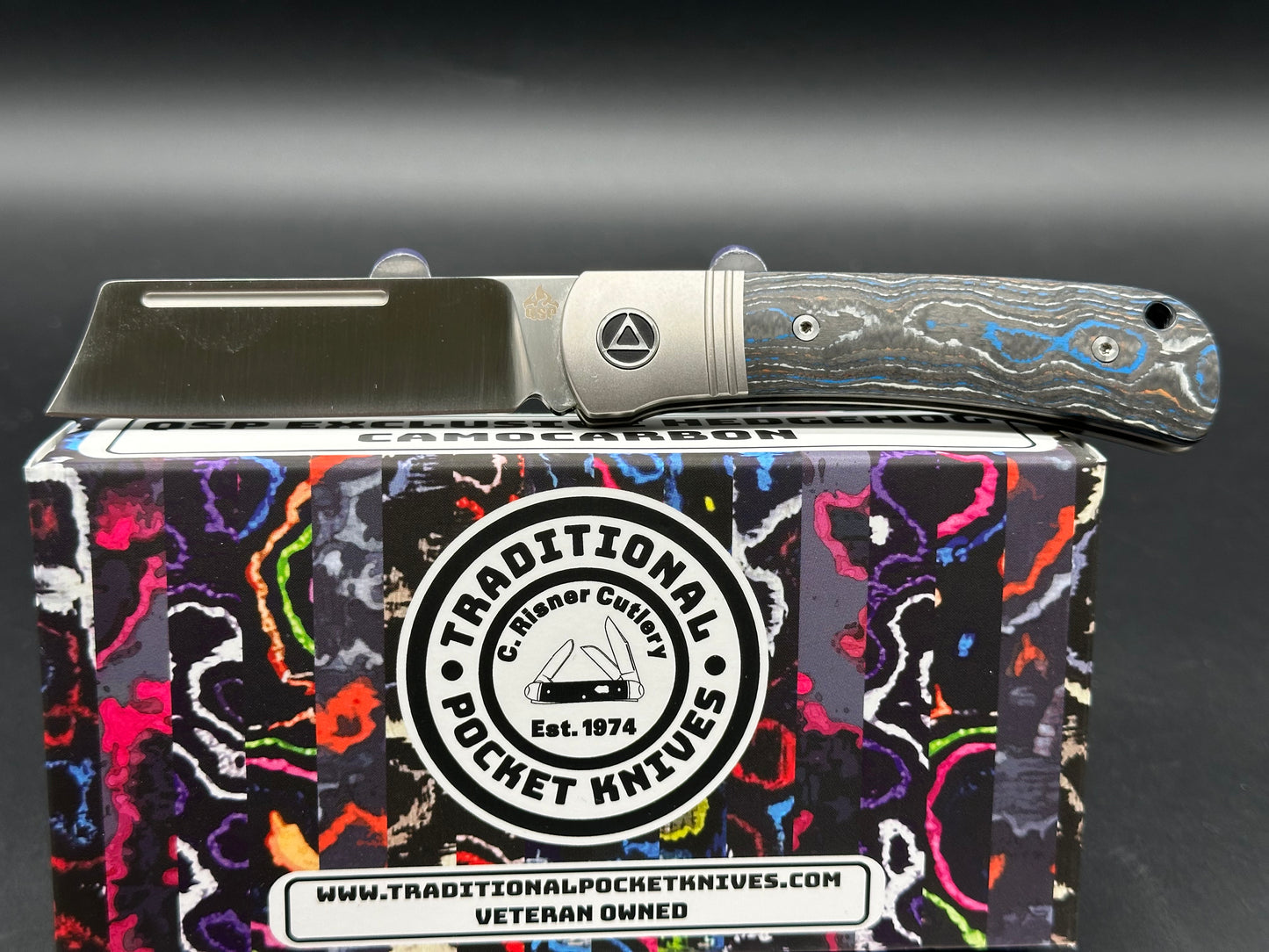 QSP Hedgehog Slip Joint (C.Risner Exclusive), 2.875" M390 Satin Blade with 90s CamoCarbon Handle