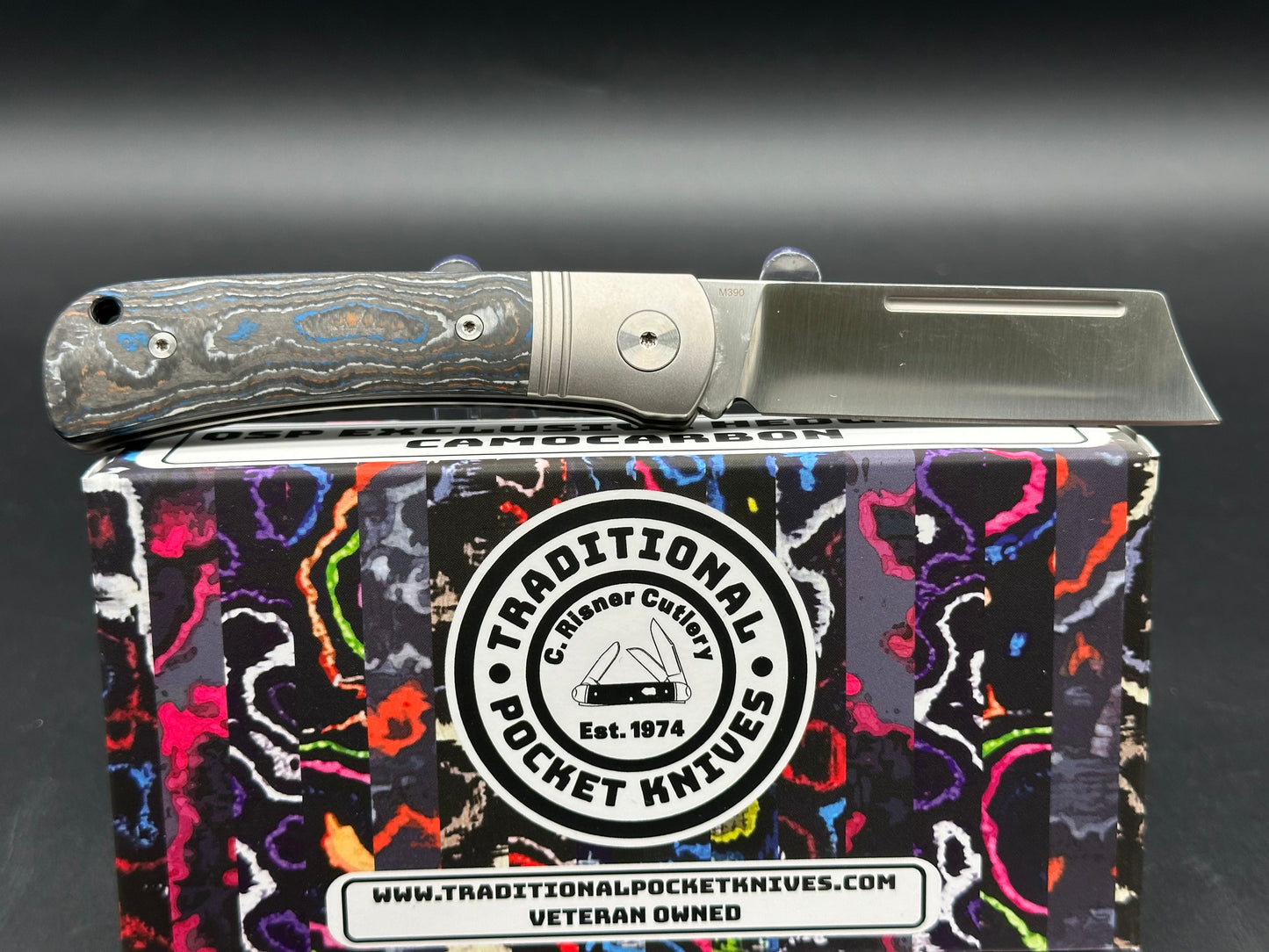 QSP Hedgehog Slip Joint (C.Risner Exclusive), 2.875" M390 Satin Blade with 90s CamoCarbon Handle