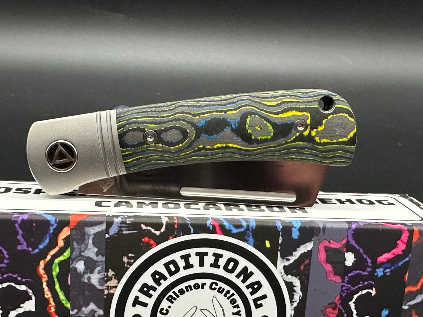 QSP Hedgehog Slip Joint (C.Risner Exclusive), 2.875" M390 Satin Blade with Gecko CamoCarbon Handle