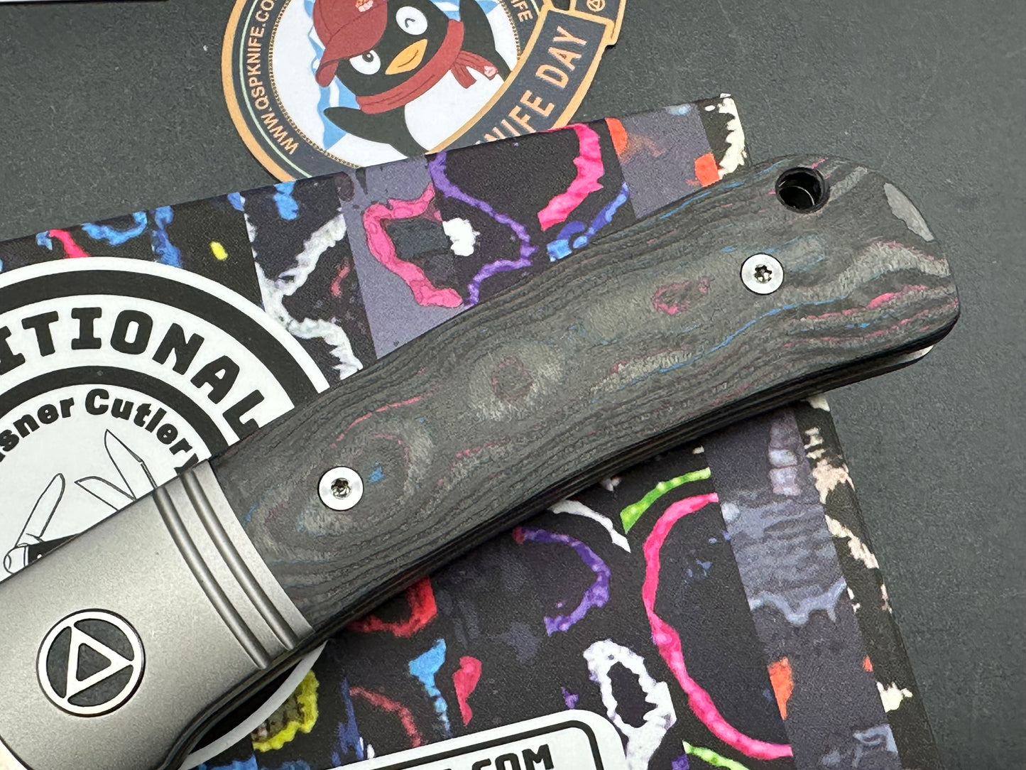 QSP Hedgehog Slip Joint (C.Risner Exclusive), 2.875" M390 Satin Blade with Miami Vice CamoCarbon Handle