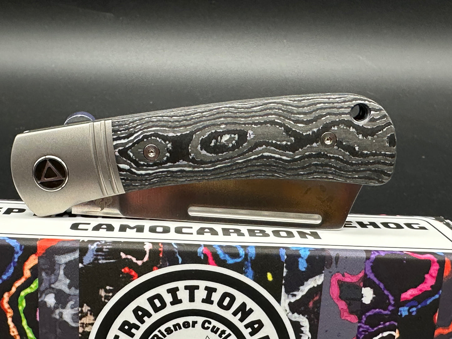 QSP Hedgehog Slip Joint (C.Risner Exclusive), 2.875" M390 Satin Blade with Purple Cow CamoCarbon Handle